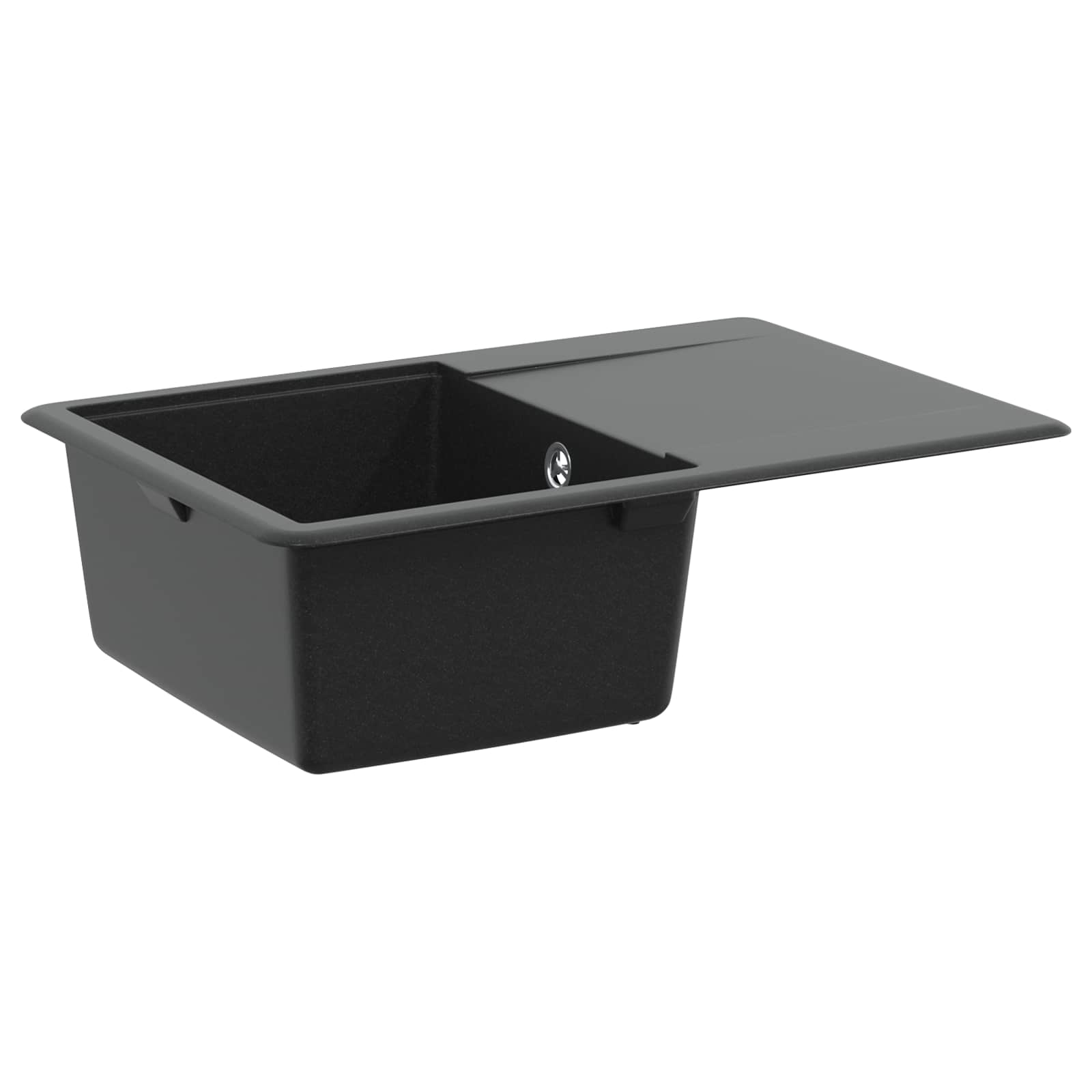 Waschbecken 80% Quarz und 20% Harz 670 x 460 mm Schwarz