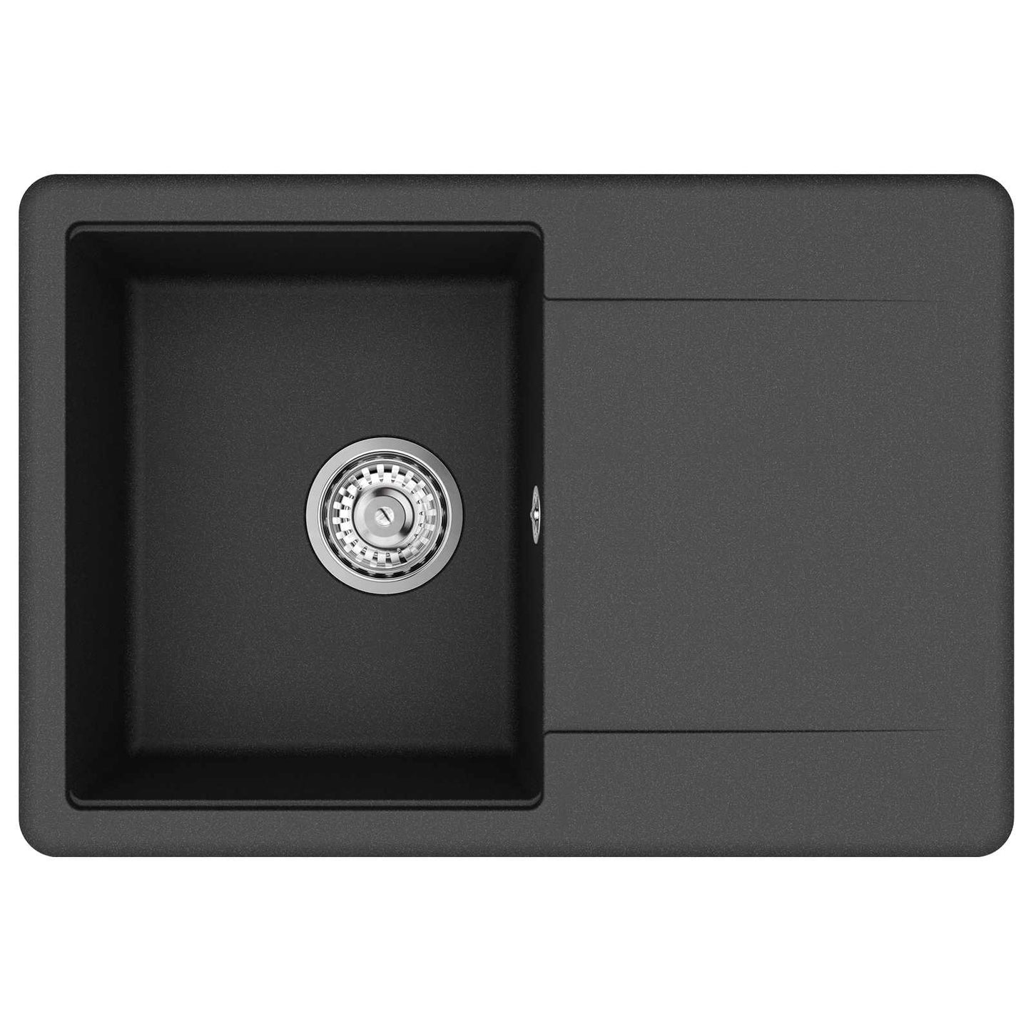 Waschbecken 80% Quarz und 20% Harz 670 x 460 mm Schwarz