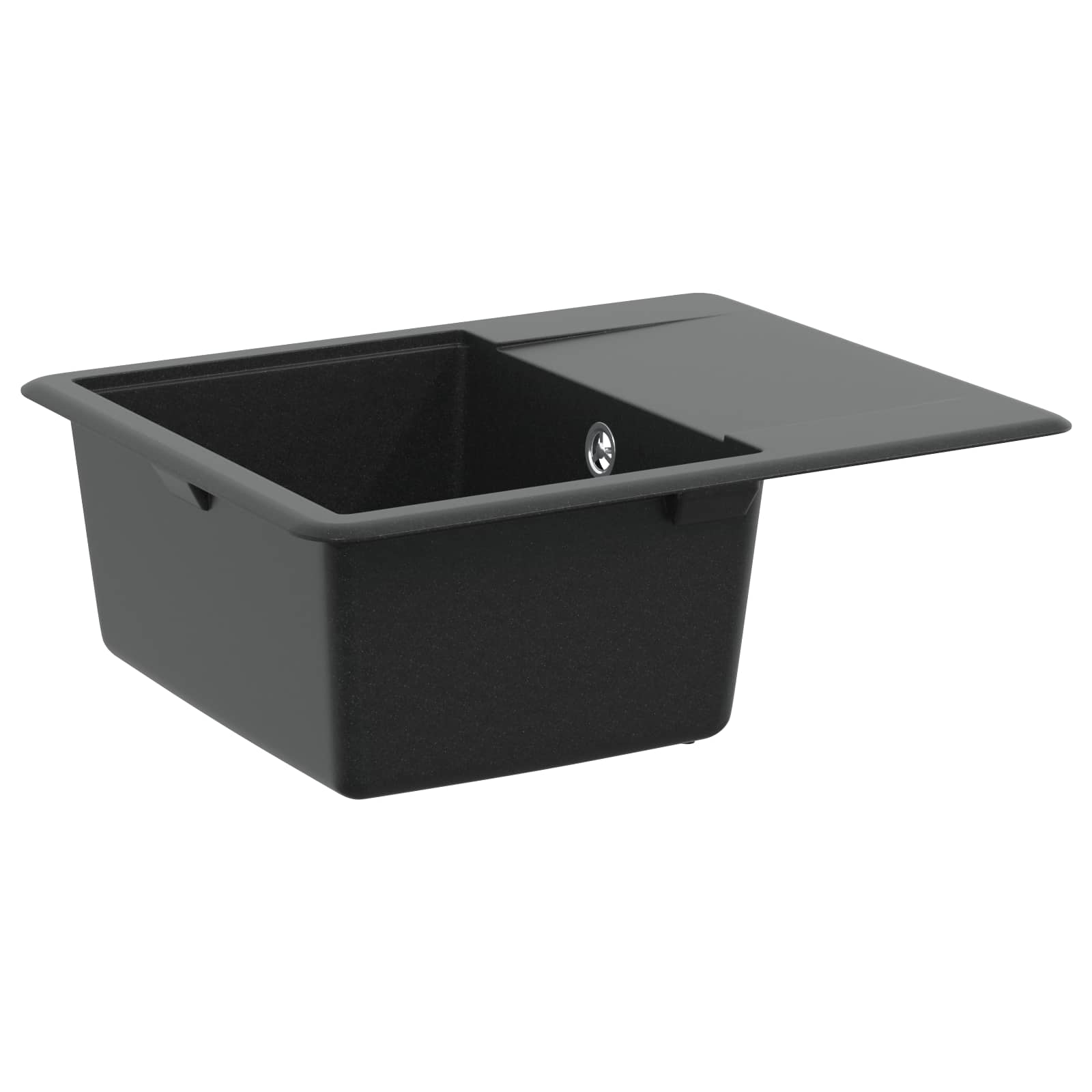 Waschbecken 80% Quarz und 20% Harz 560 x 460 mm Schwarz