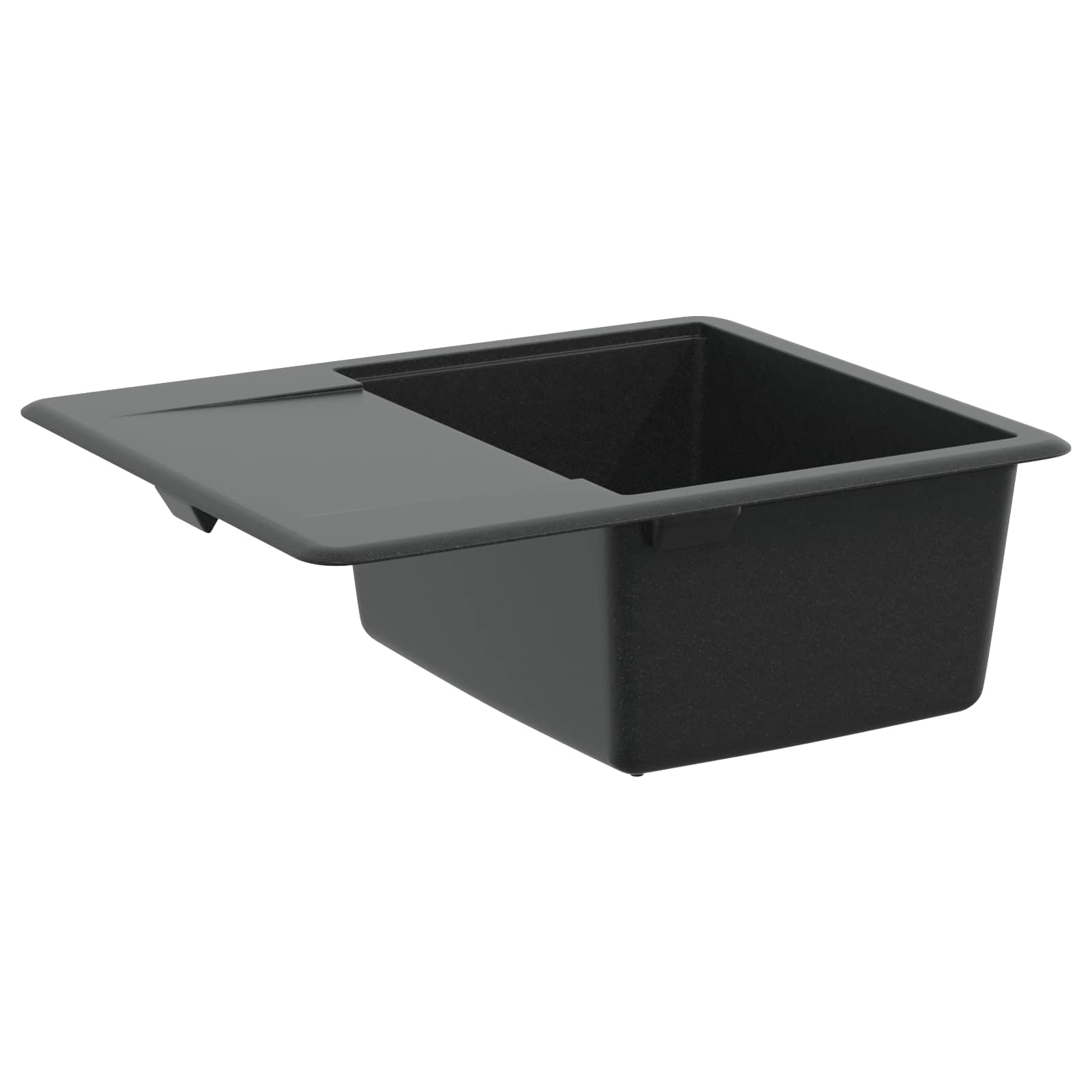 Waschbecken 80% Quarz und 20% Harz 560 x 460 mm Schwarz