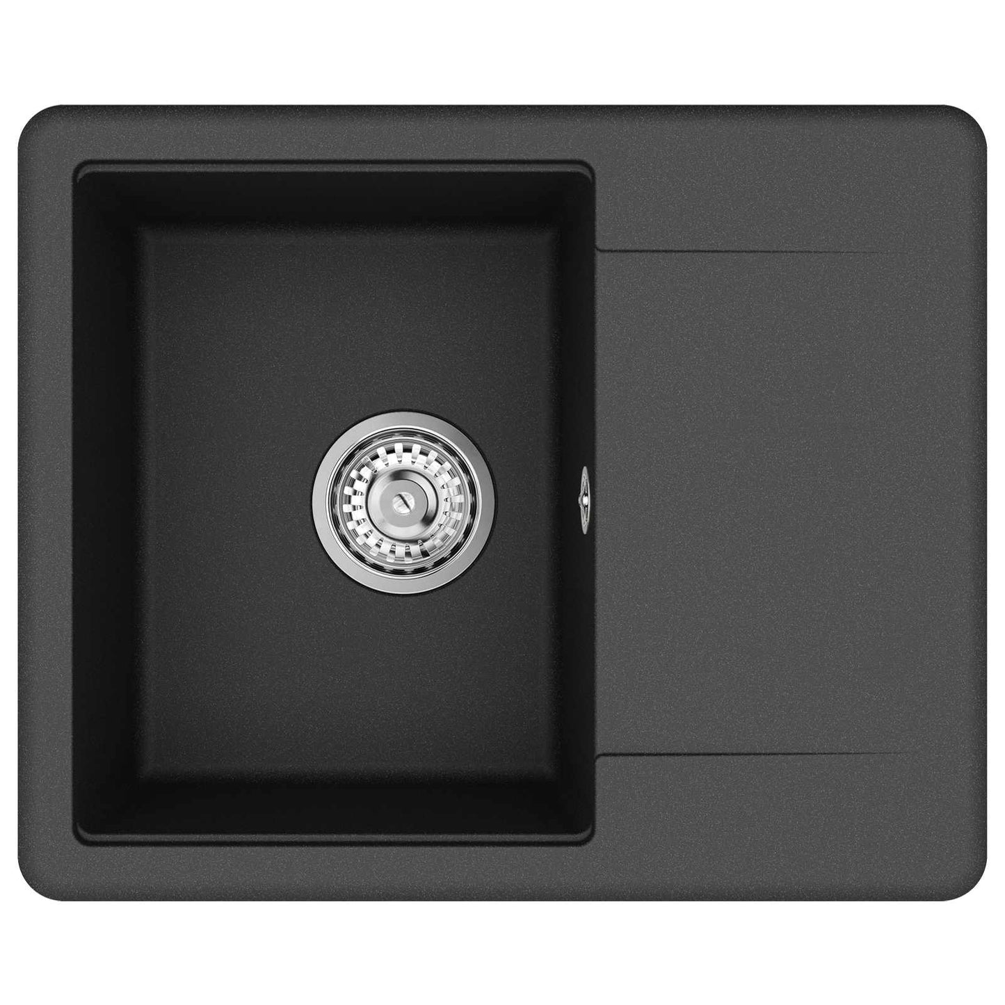 Waschbecken 80% Quarz und 20% Harz 560 x 460 mm Schwarz