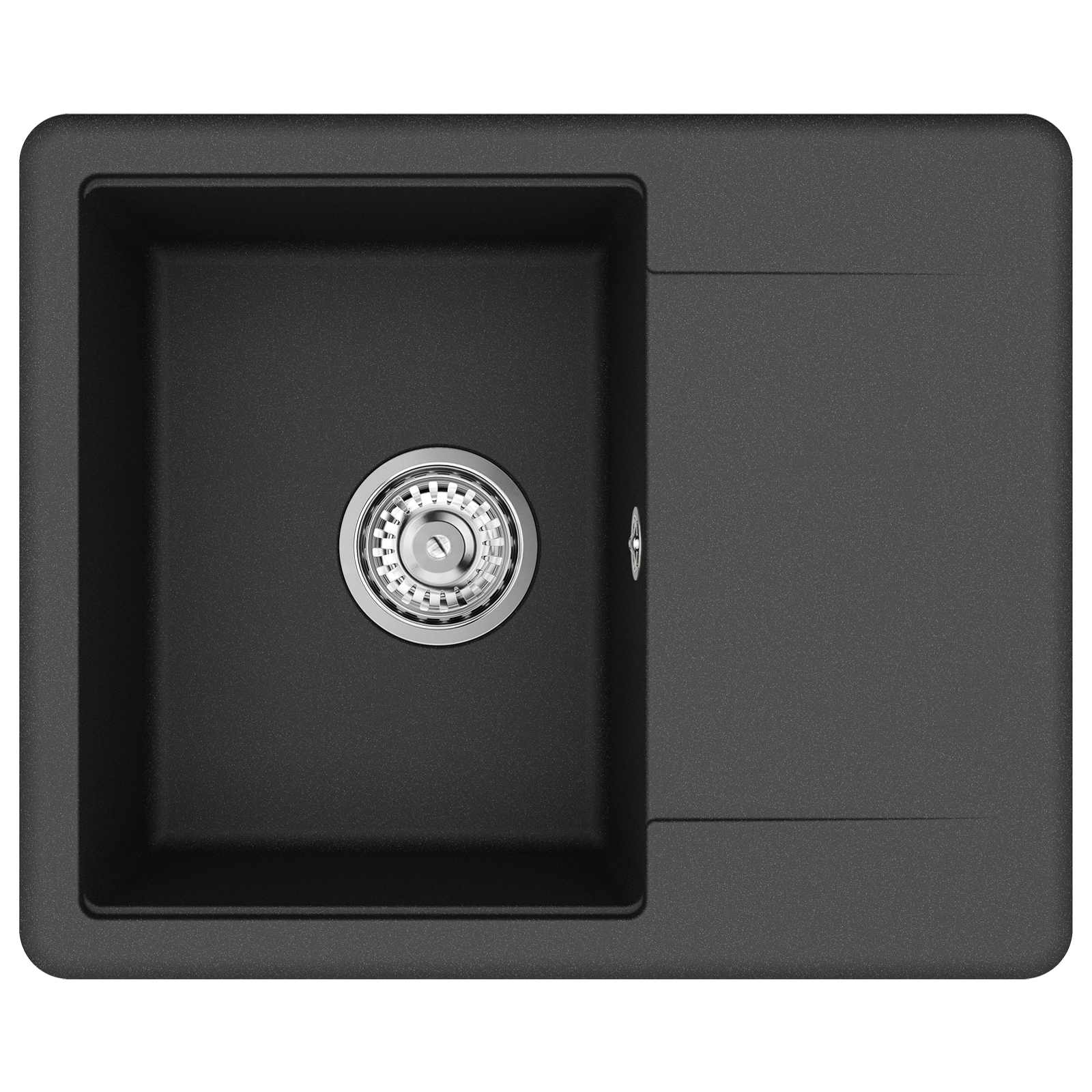 Waschbecken 80% Quarz und 20% Harz 560 x 460 mm Schwarz