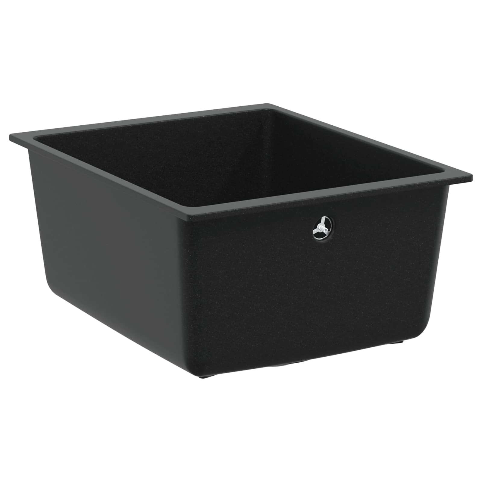 Waschbecken 80% Quarz und 20% Harz 370 x 460 mm Schwarz