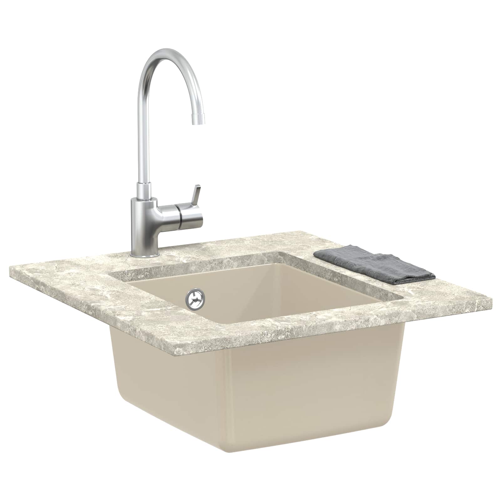 Waschbecken 80% Quarz und 20% Harz 370 x 460 mm Beige