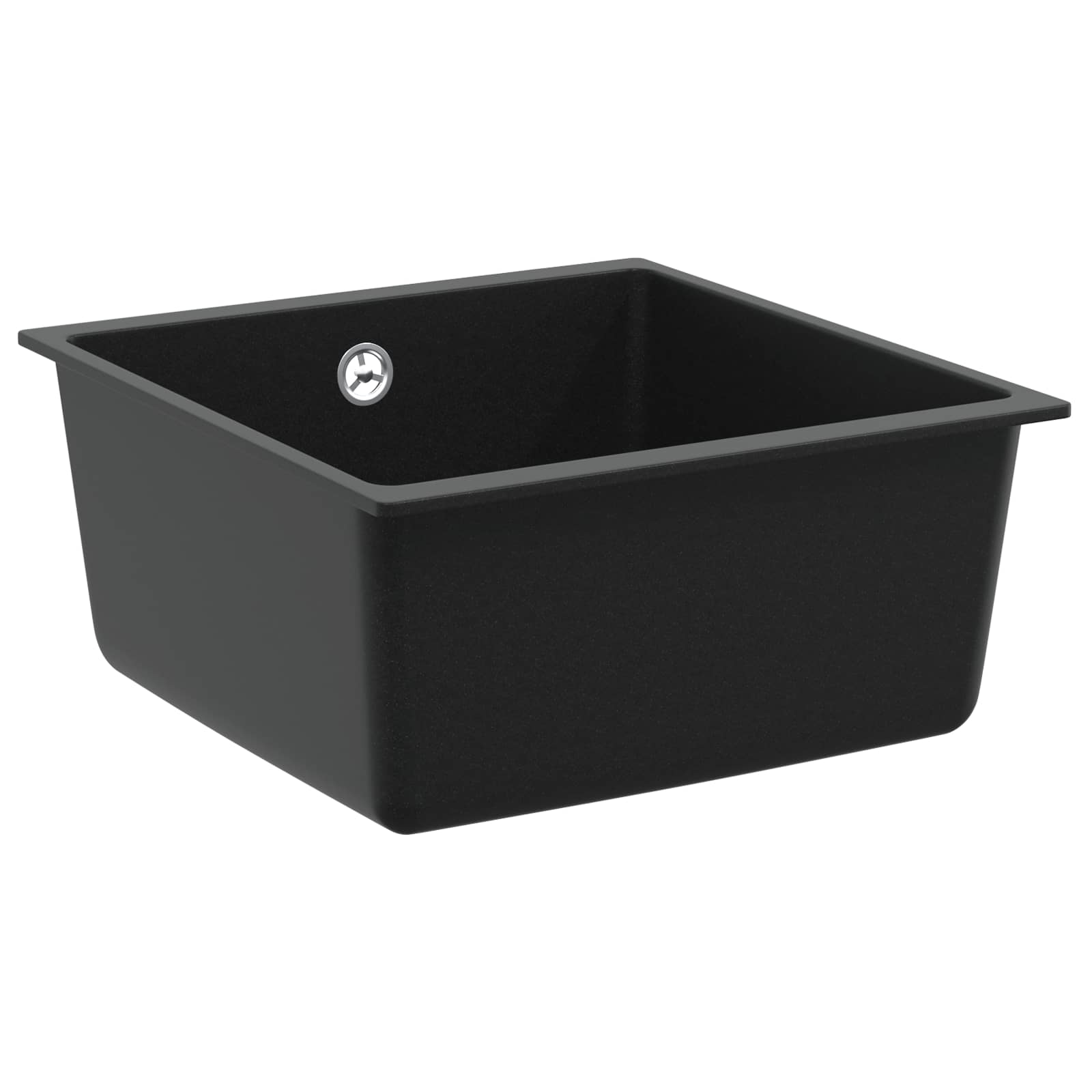 Waschbecken 80% Quarz und 20% Harz 430 x 460 mm Schwarz