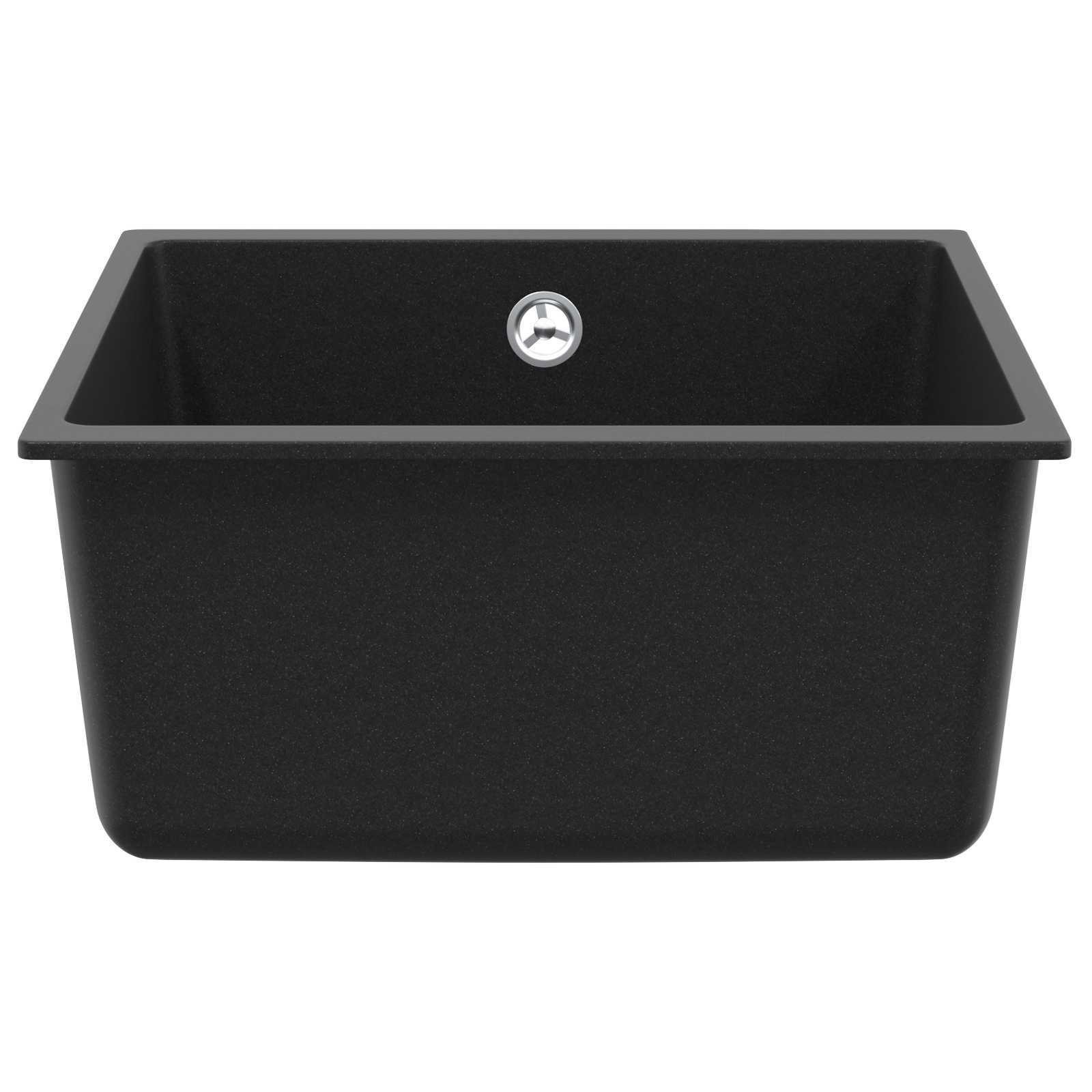 Waschbecken 80% Quarz und 20% Harz 430 x 460 mm Schwarz