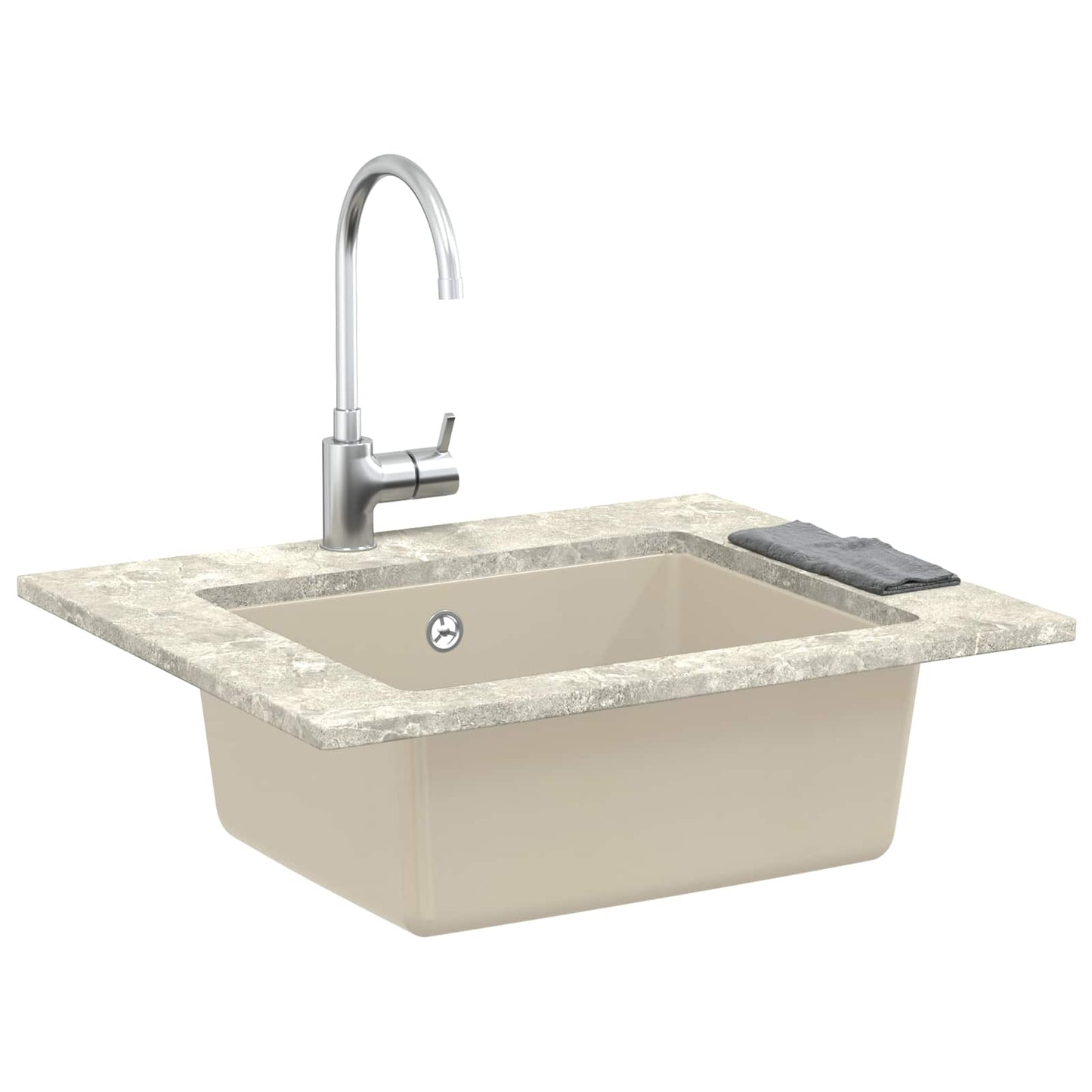 Waschbecken 80% Quarz und 20% Harz 530 x 460 mm Beige