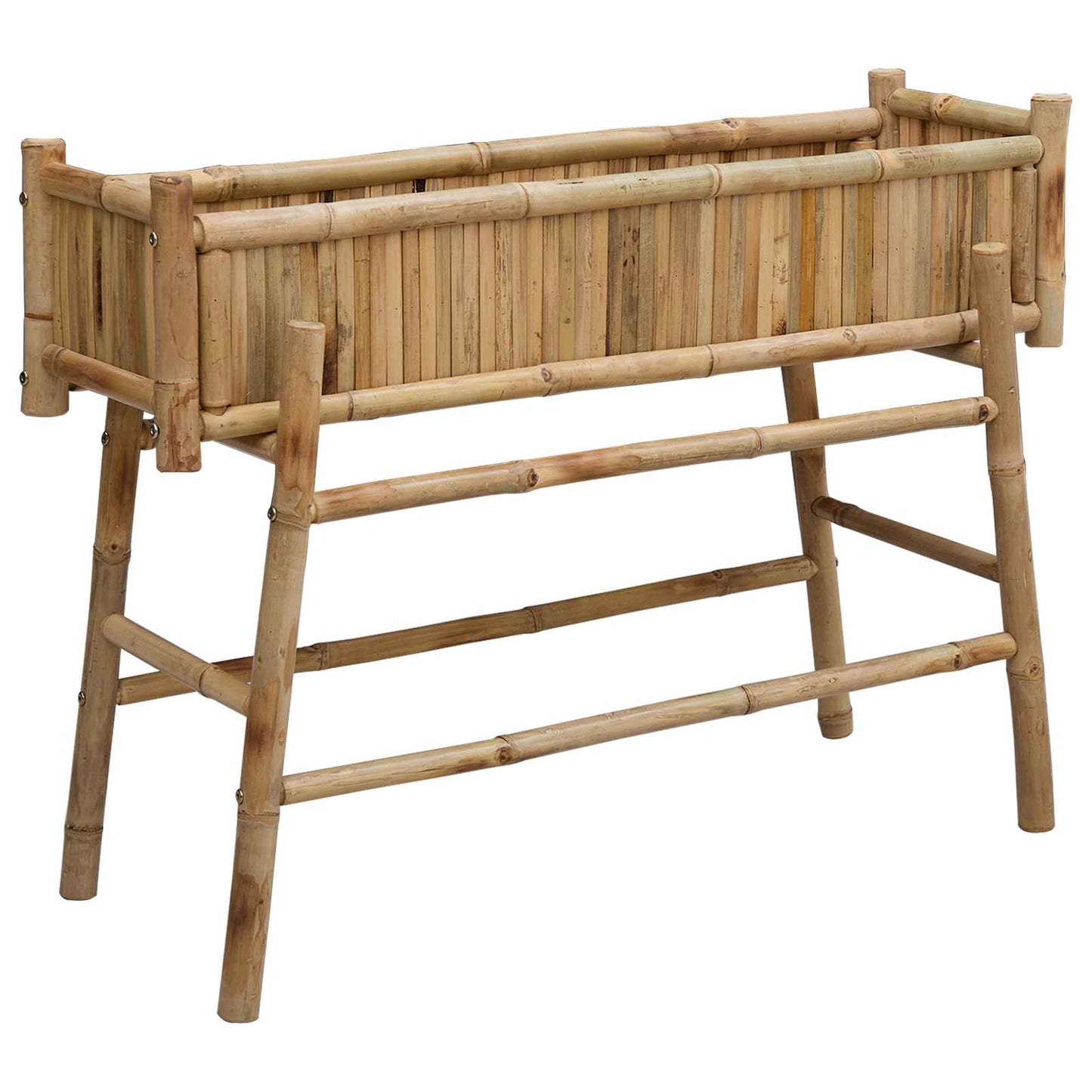 Gartenpflanzer mit Halter Natur 100 x 38 x 74 cm Bambus