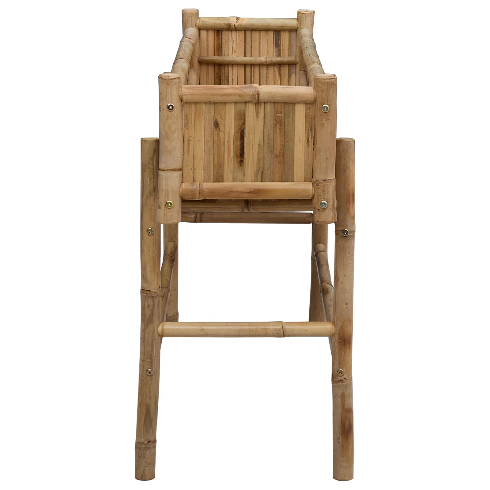 Gartenpflanzer mit Halter Natur 100 x 38 x 74 cm Bambus