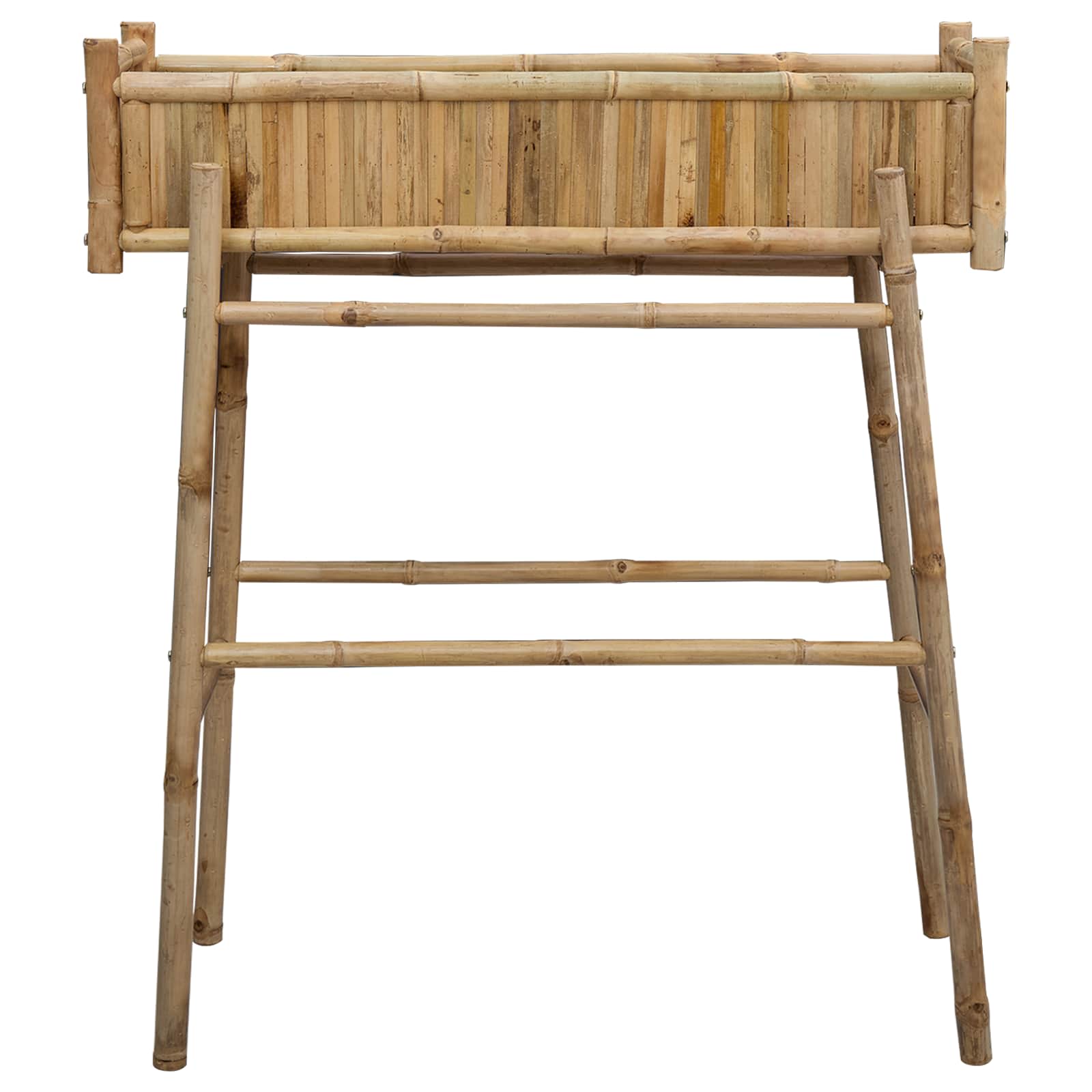 Gartenpflanzer mit Halter Natur 100 x 38 x 114 cm Bambus