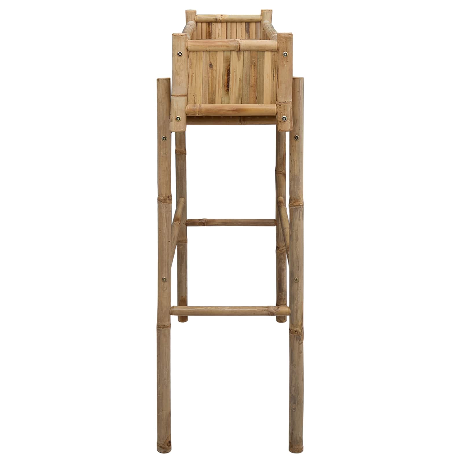 Gartenpflanzer mit Halter Natur 100 x 38 x 114 cm Bambus