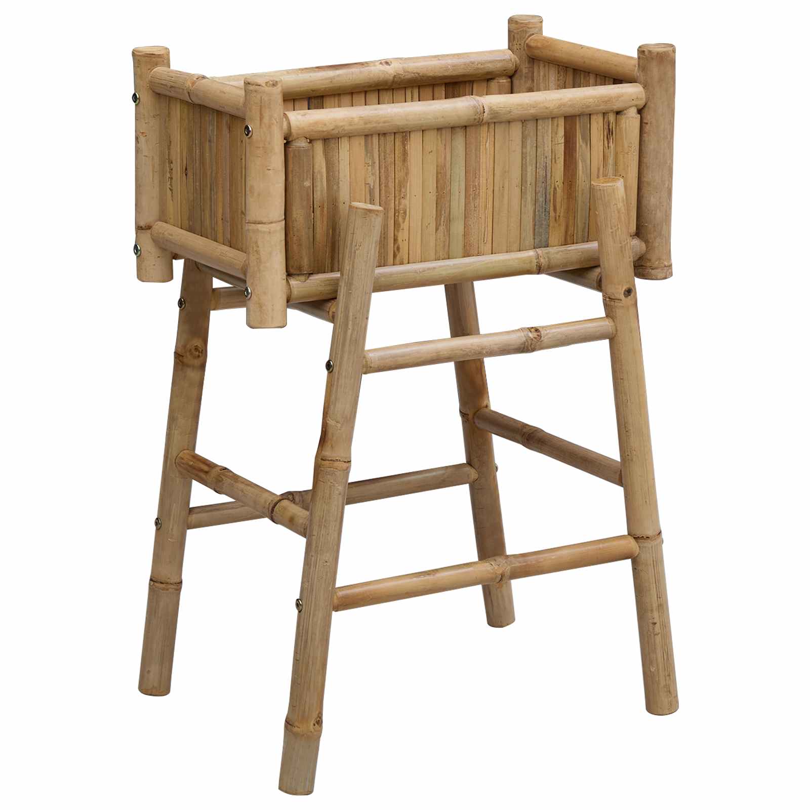 Gartenpflanzer mit Halter Natur 50 x 38 x 74 cm Bambus