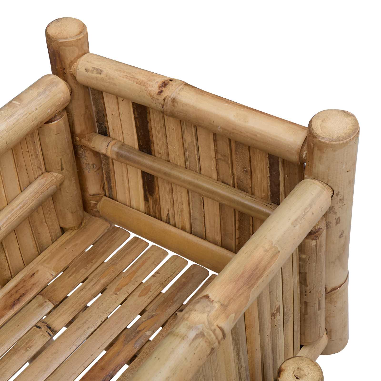Gartenpflanzer mit Halter Natur 50 x 38 x 114 cm Bambus