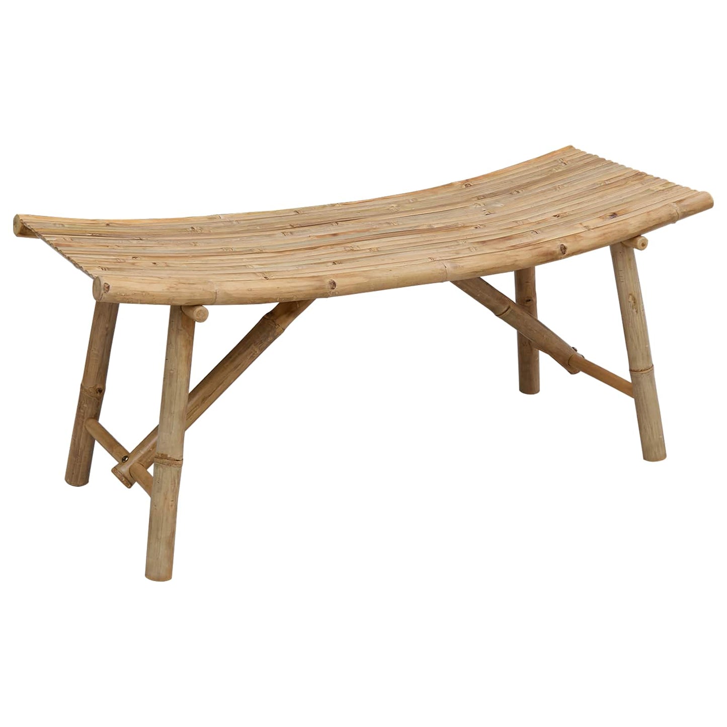 Gartenbank 110 x 45 x 50 cm Bambus Natur Rechtwinklig