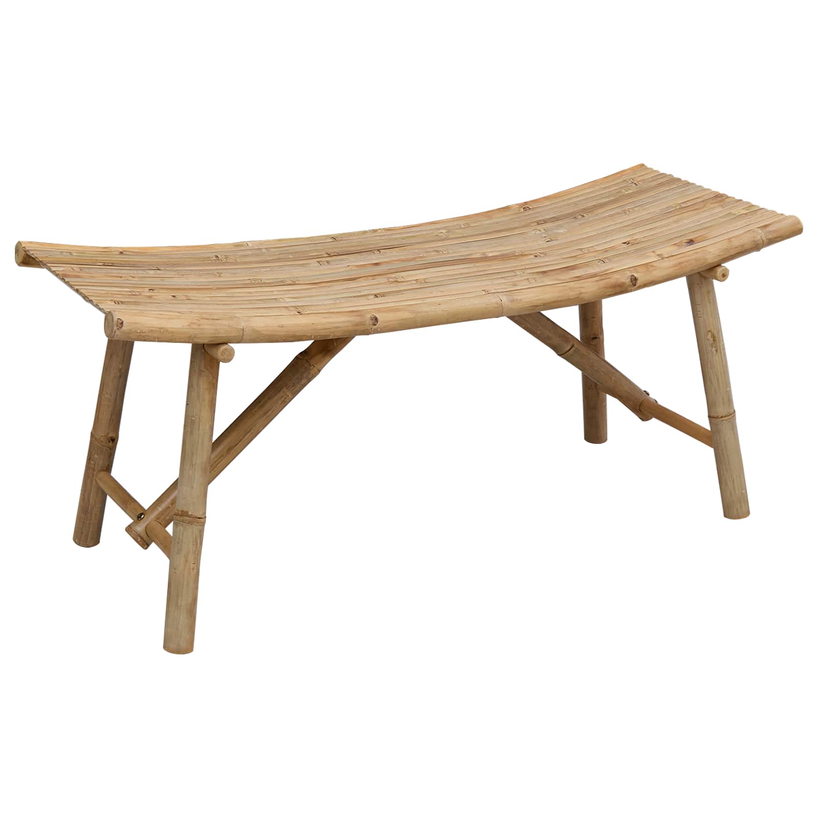Gartenbank 110 x 45 x 50 cm Bambus Natur Rechtwinklig