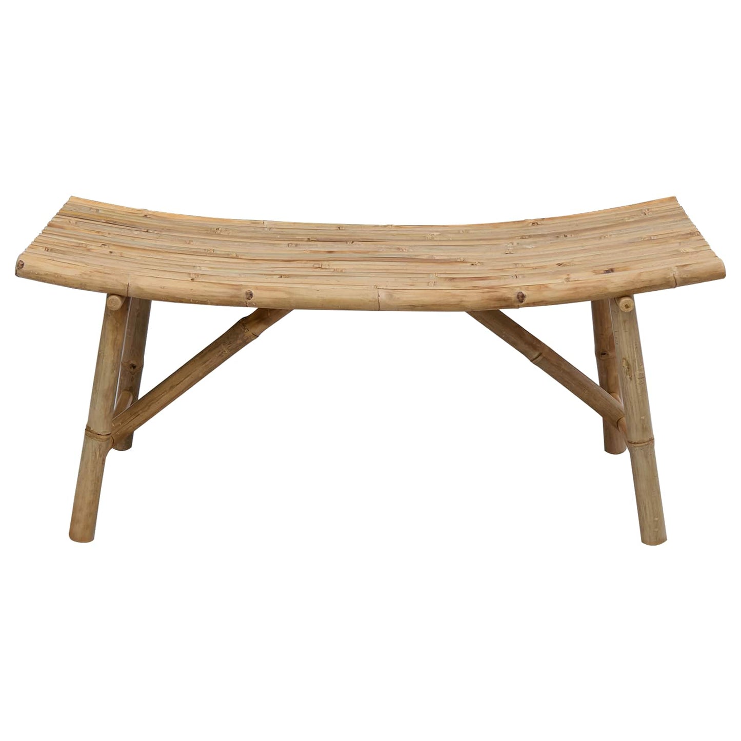 Gartenbank 110 x 45 x 50 cm Bambus Natur Rechtwinklig