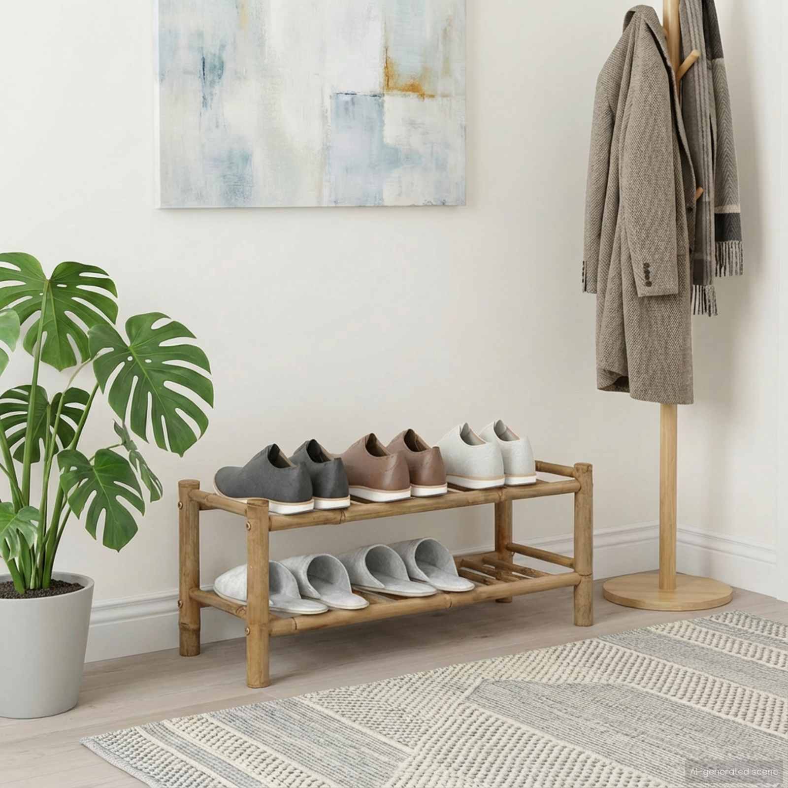 Schuhregal 68 x 28 x 30 cm Bambus Natur