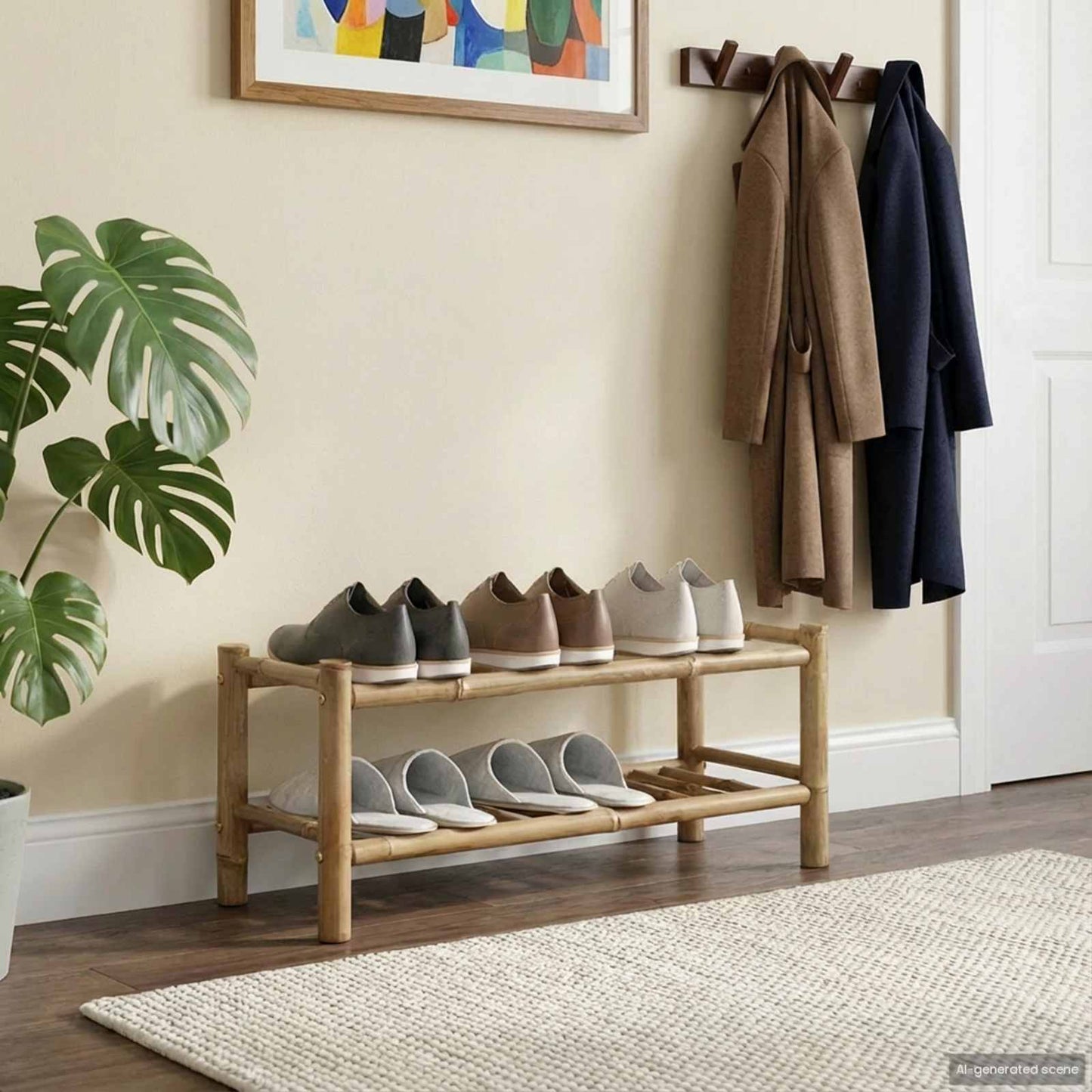 Schuhregal 68 x 28 x 30 cm Bambus Natur