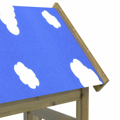 Spielturm Braun Massives imprägniertes Holz