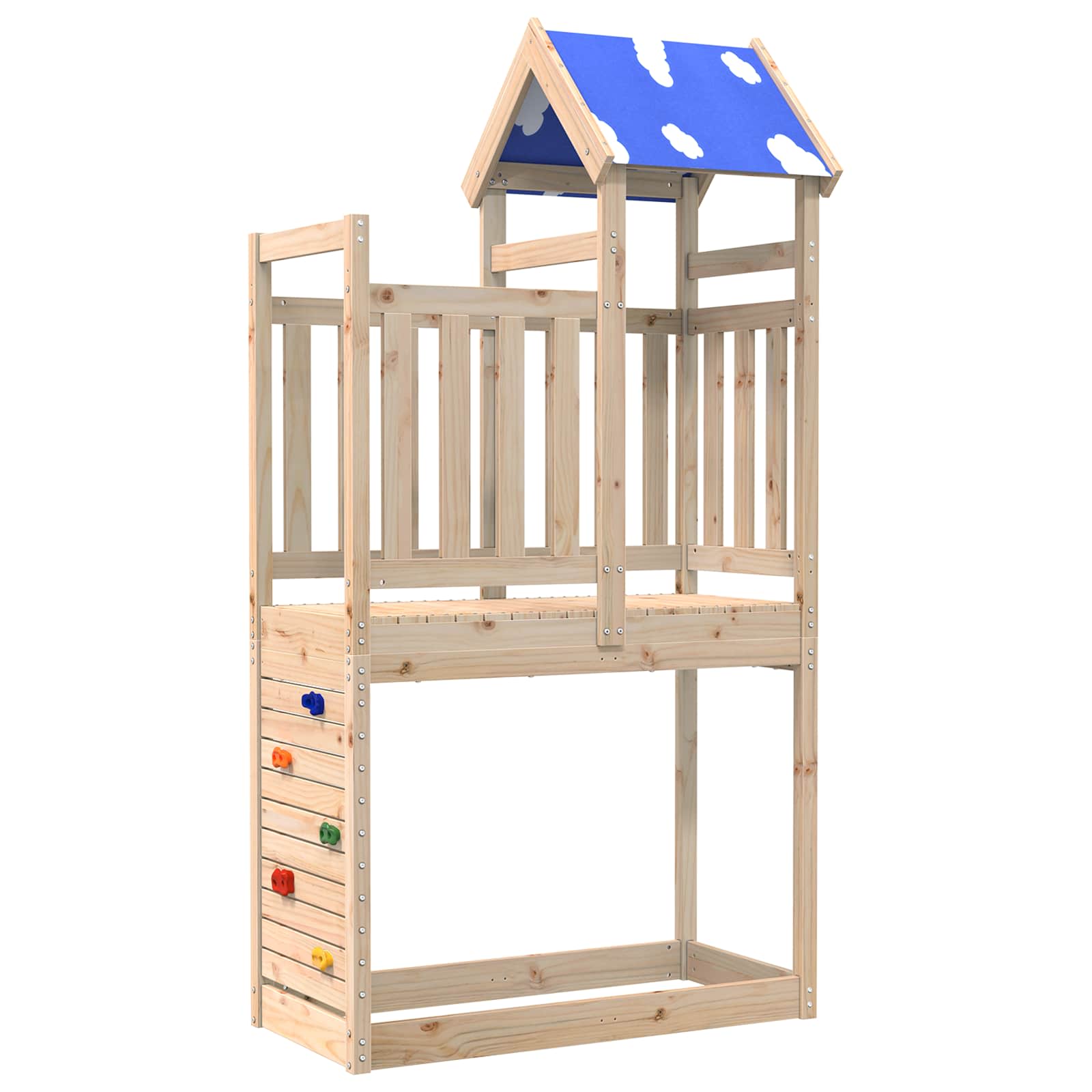 Spielturm Braun 110,5 x 52,5 x 215 cm Massives Kiefernholz