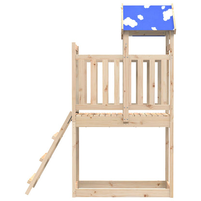 Spielturm Braun 52,5 x 110,5 x 215 cm Massives Kiefernholz