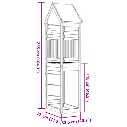 Spielturm Braun 52,5 x 85 x 265 cm Massives Kiefernholz