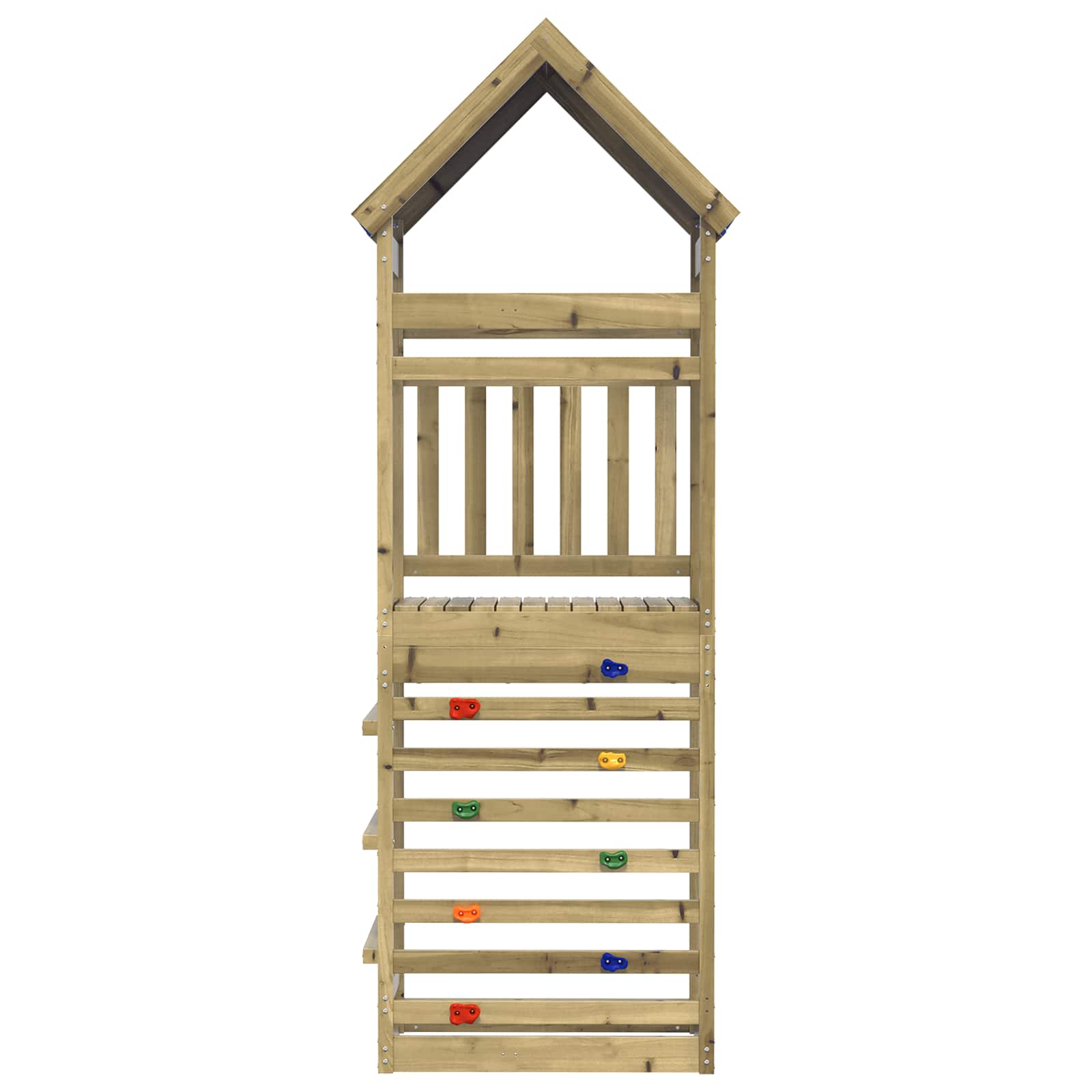 Spielturm Braun 52,5 x 85 x 265 cm Massives imprägniertes Holz