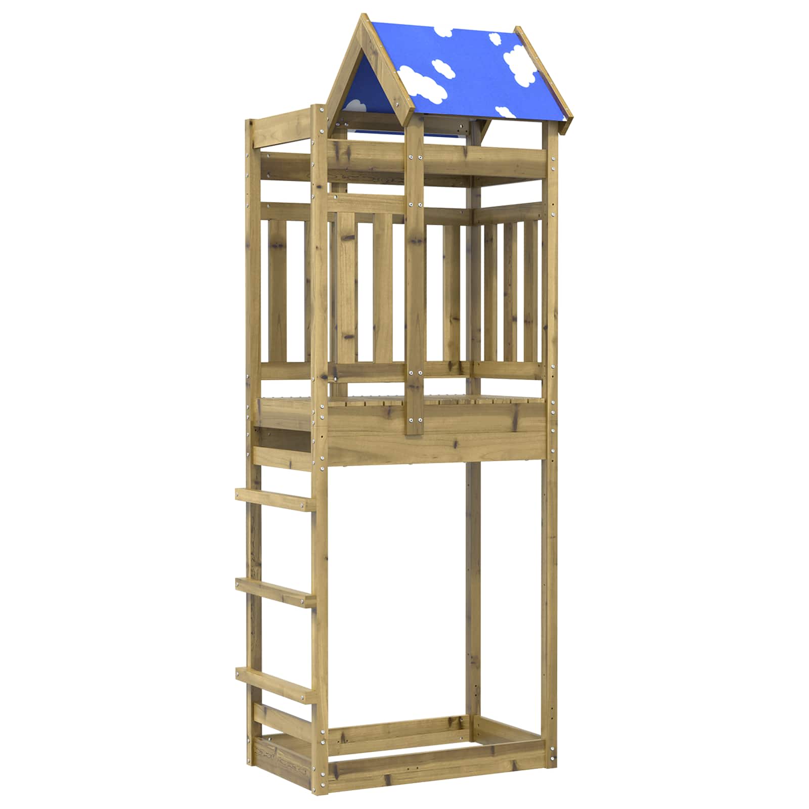 Spielturm Braun 85 x 52,5 x 239 cm Massives imprägniertes Holz