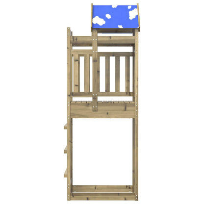 Spielturm Braun 85 x 52,5 x 239 cm Massives imprägniertes Holz