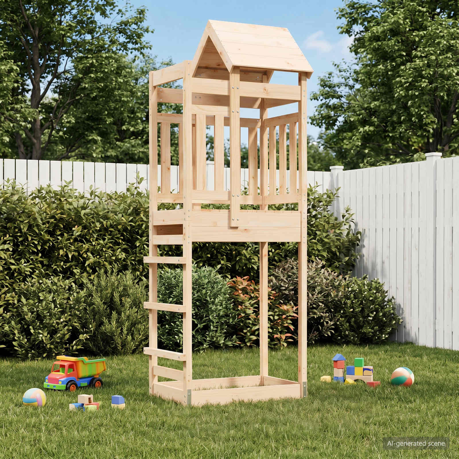 Spielturm Braun 52,5 x 85 x 238 cm Massives Kiefernholz