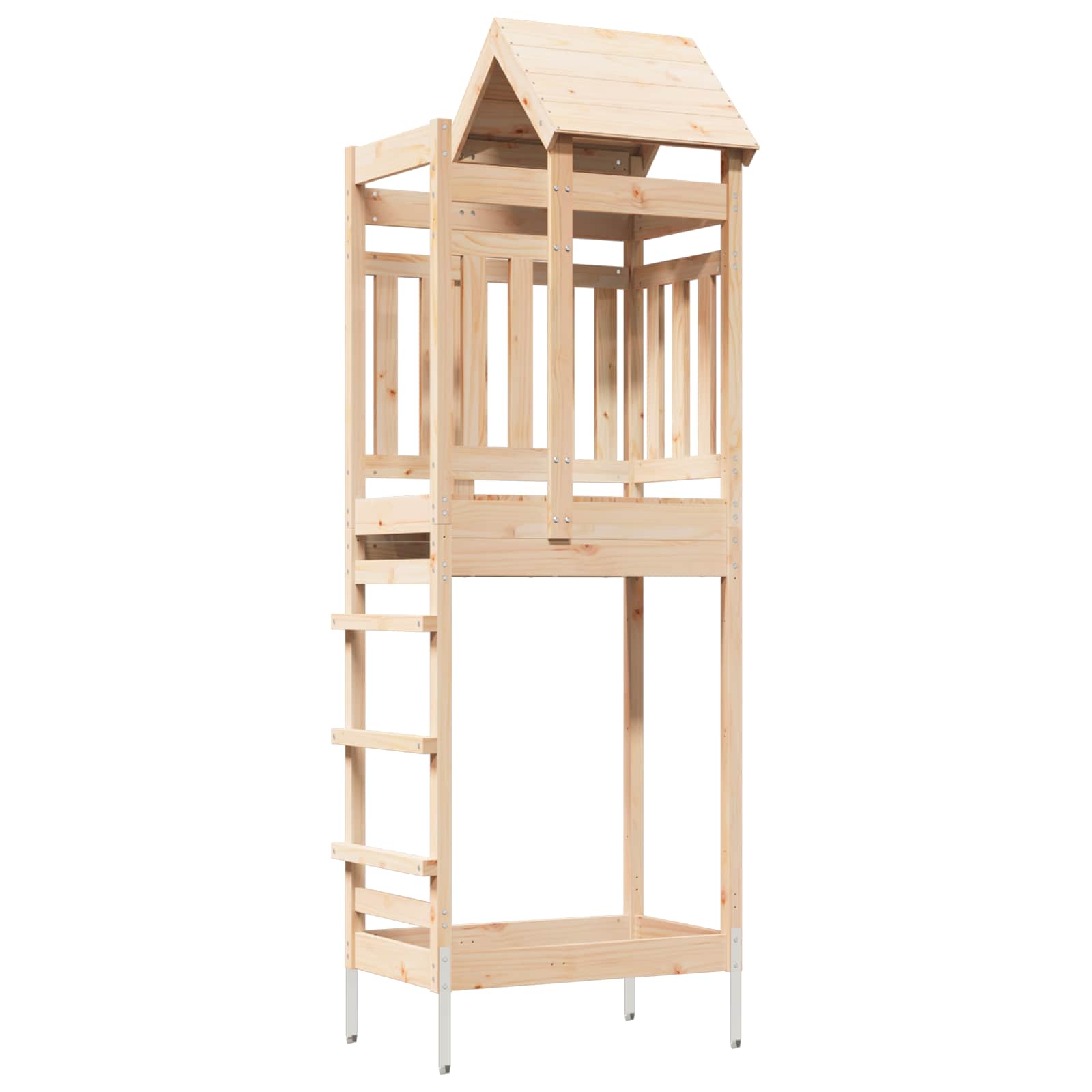 Spielturm Braun 52,5 x 85 x 238 cm Massives Kiefernholz