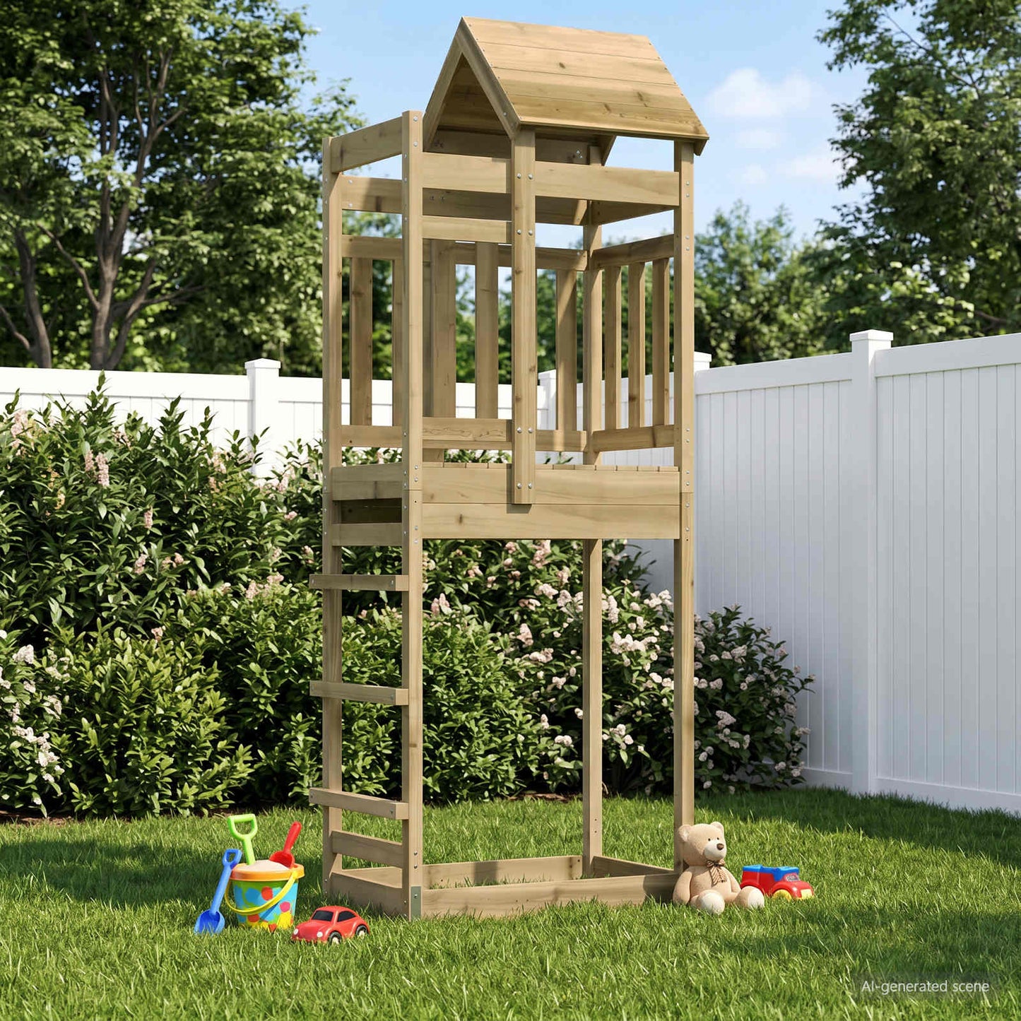 Spielturm Braun 52,5 x 85 x 238 cm Massives imprägniertes Holz