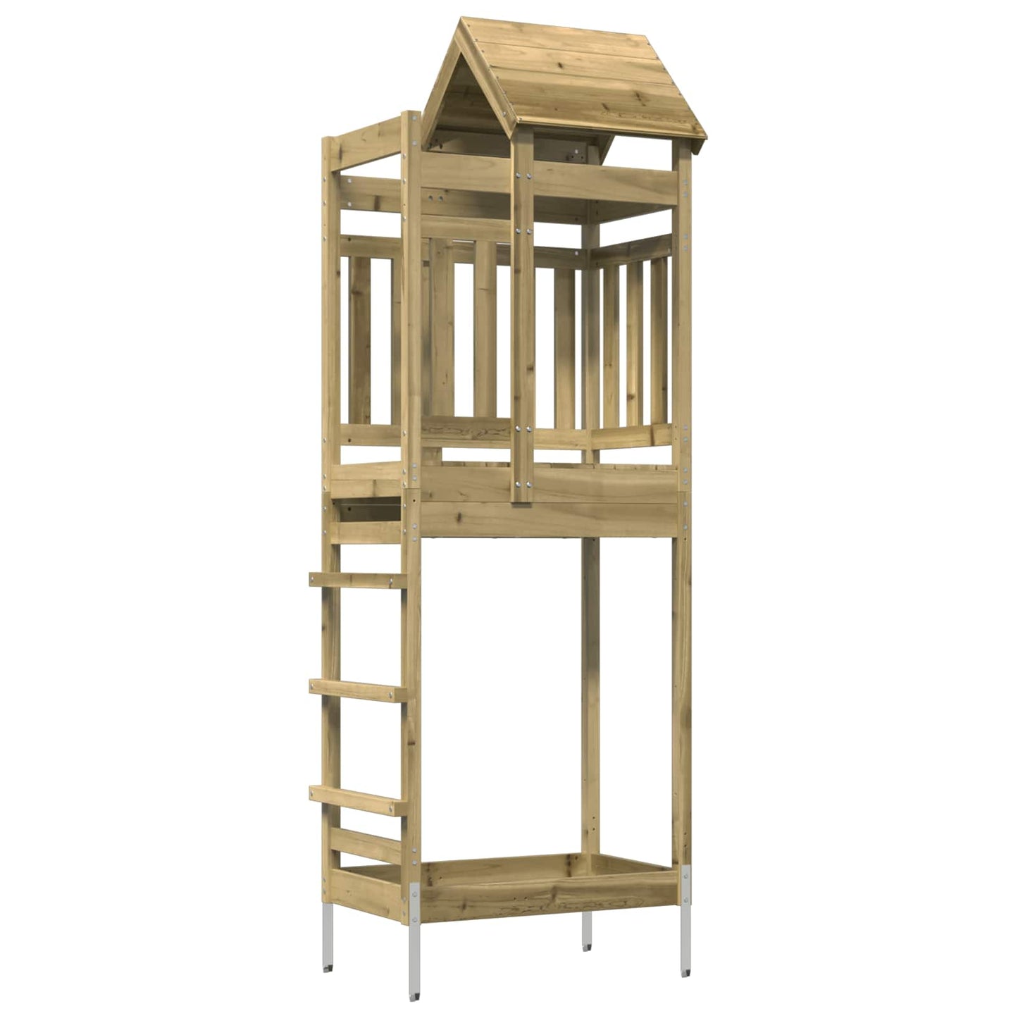 Spielturm Braun 52,5 x 85 x 238 cm Massives imprägniertes Holz