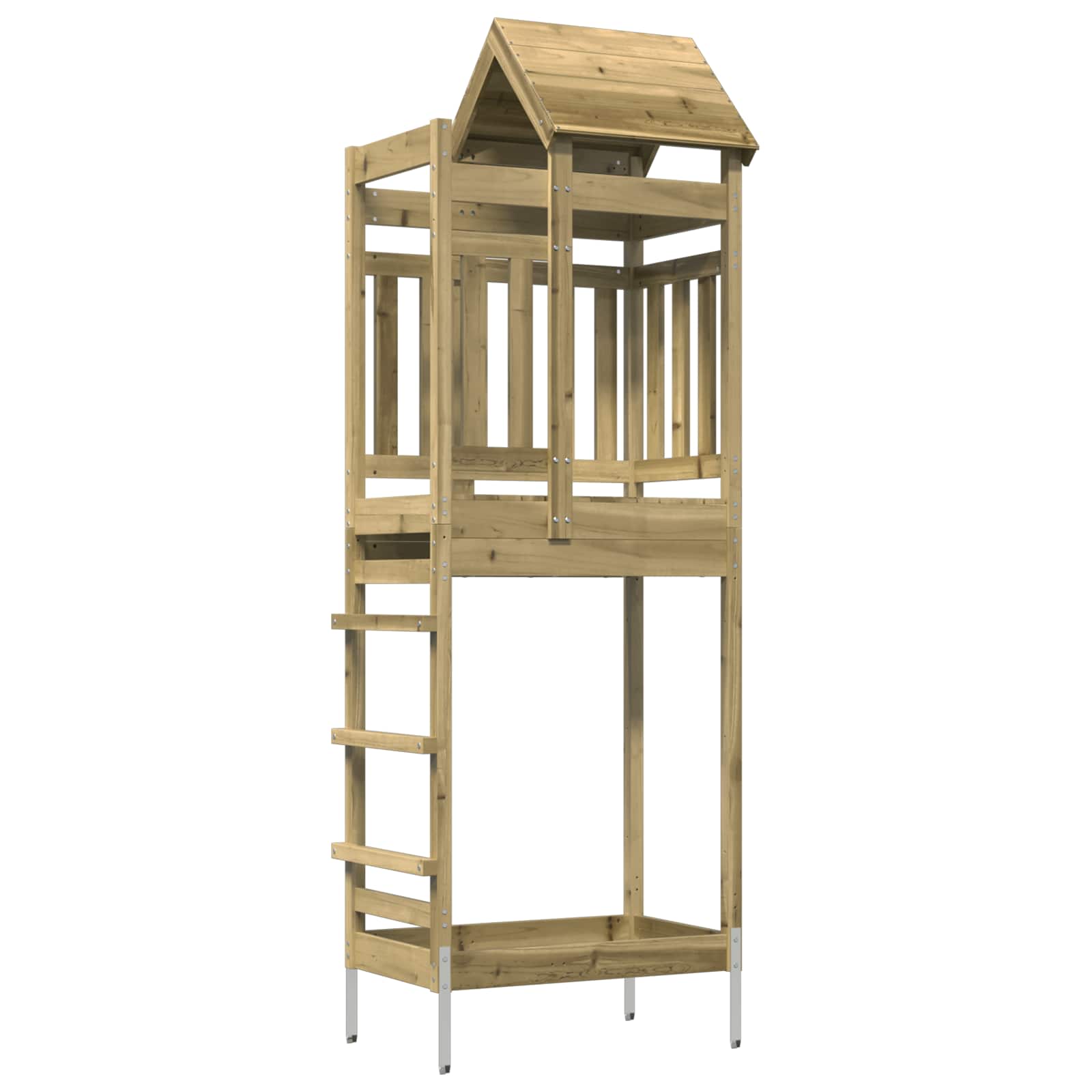 Spielturm Braun 52,5 x 85 x 238 cm Massives imprägniertes Holz