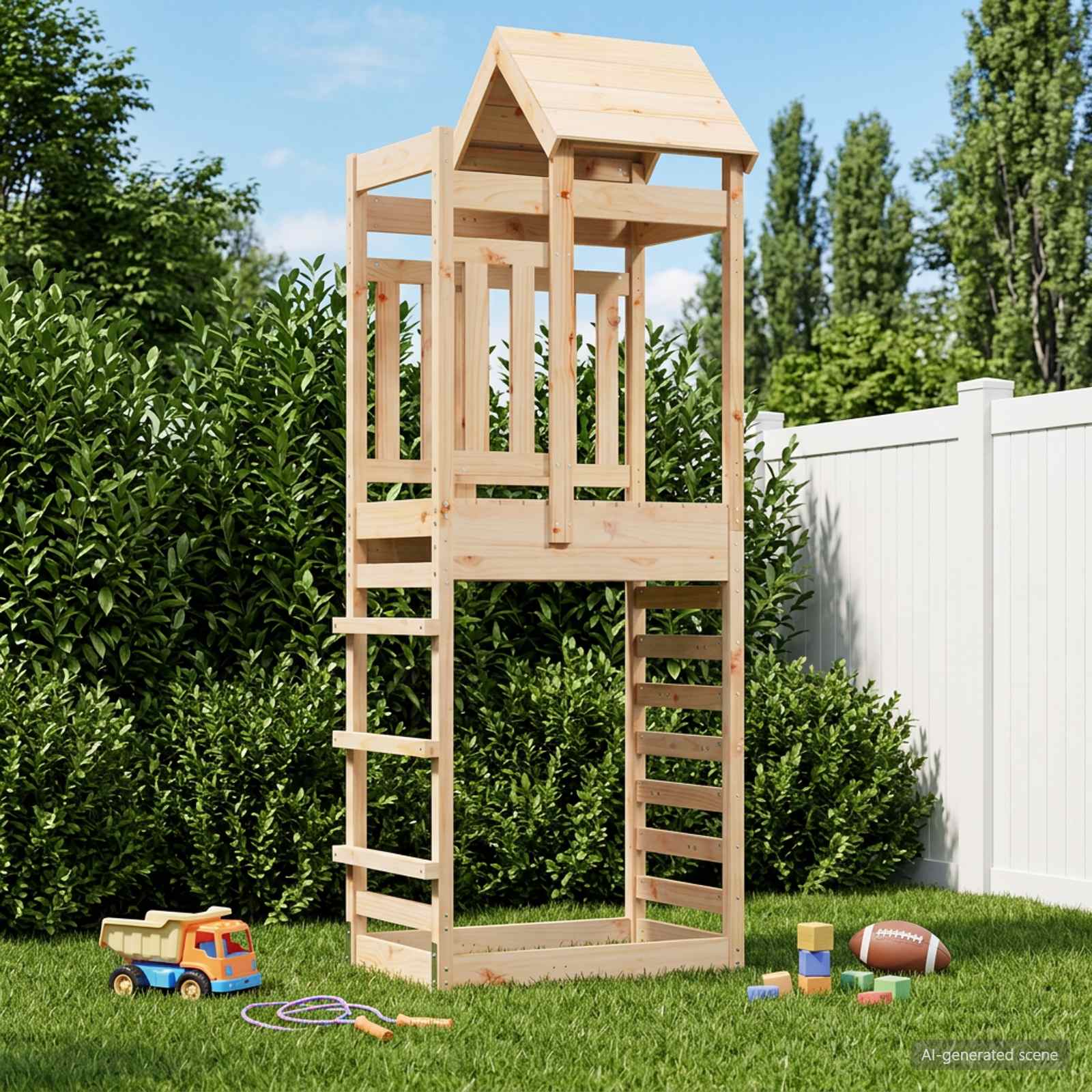 Spielturm Braun 52,5 x 85 x 238 cm Massives Kiefernholz