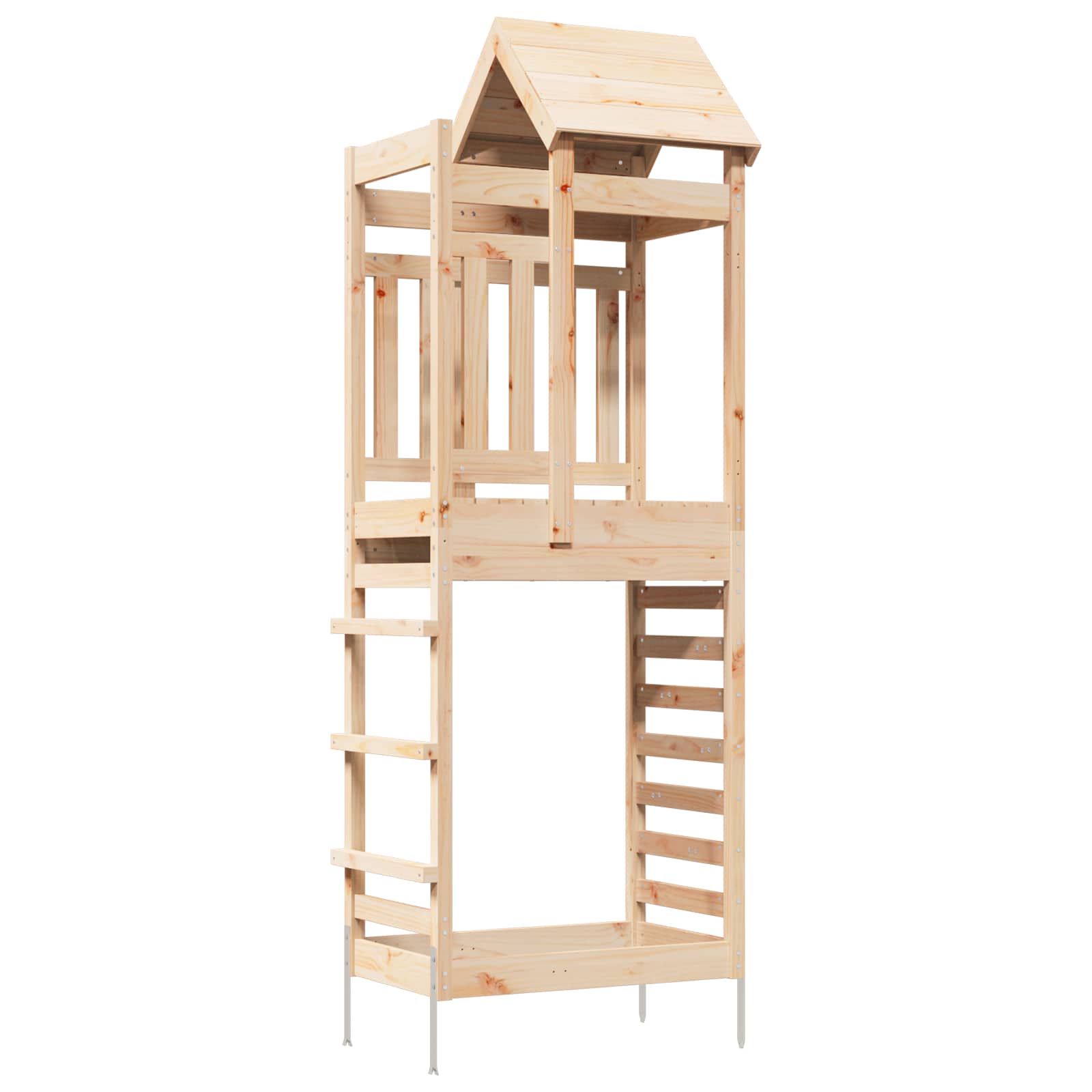 Spielturm Braun 52,5 x 85 x 238 cm Massives Kiefernholz