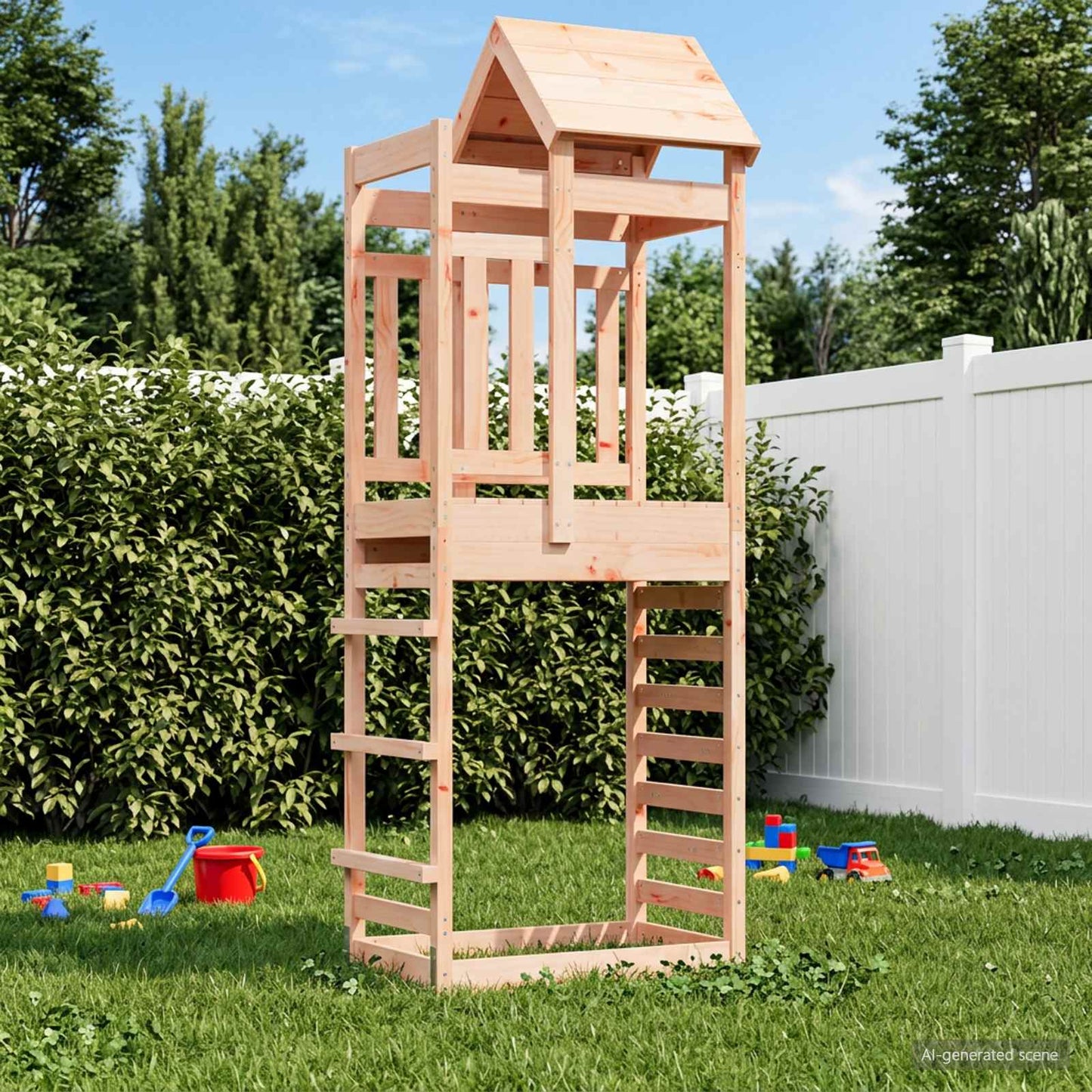 Spielturm Braun 52,5 x 85 x 238 cm Massives Douglasienholz