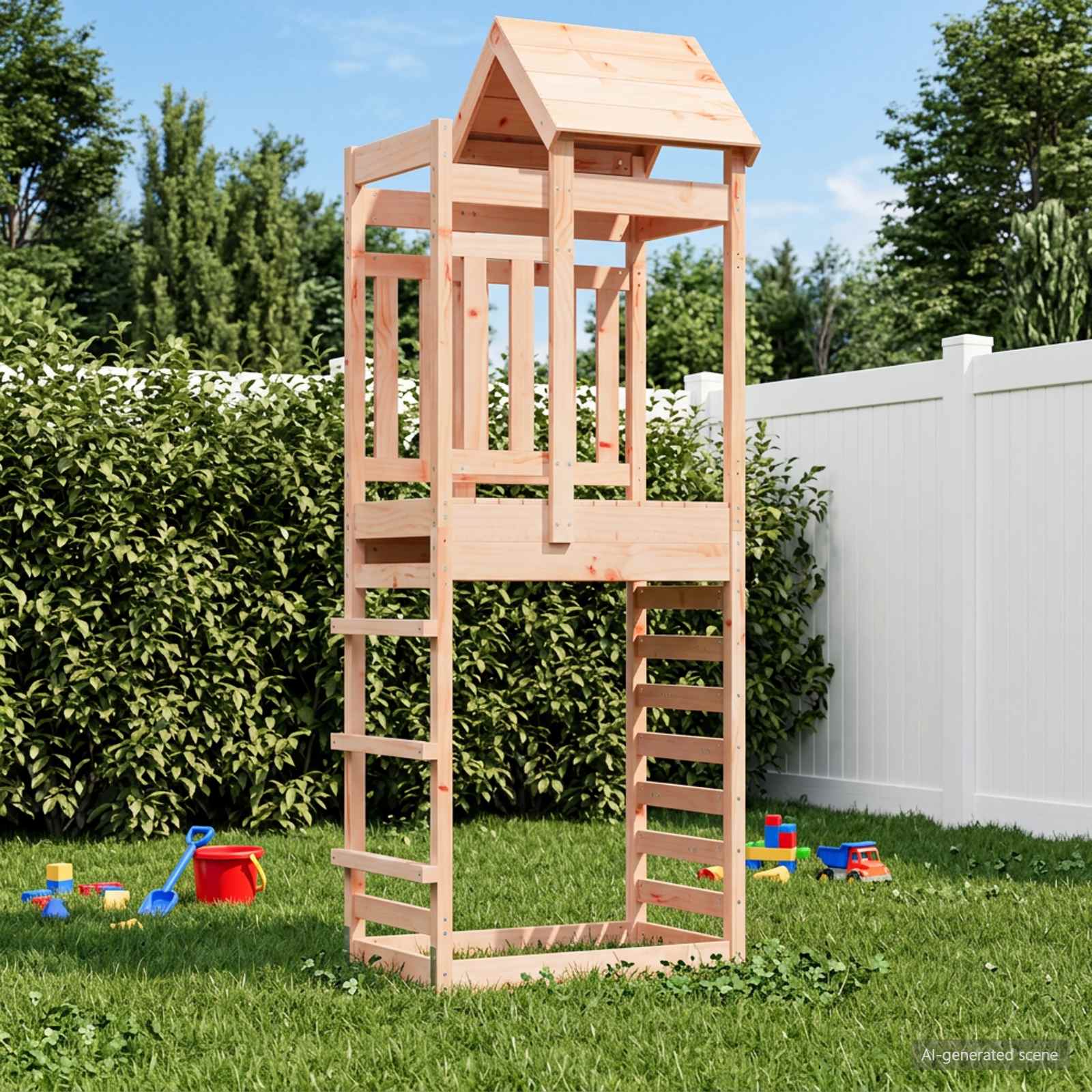 Spielturm Braun 52,5 x 85 x 238 cm Massives Douglasienholz