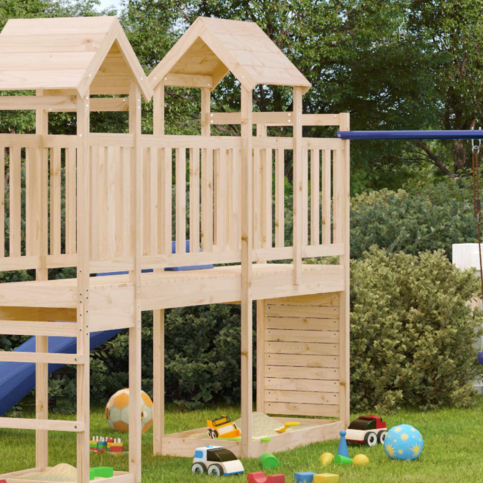 Spielturm Braun 53 x 110,5 x 214 cm Massives Kiefernholz
