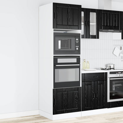 Backofenschrank PORTO Schwarz Eichen-Optik 60 x 57 x 207 cm