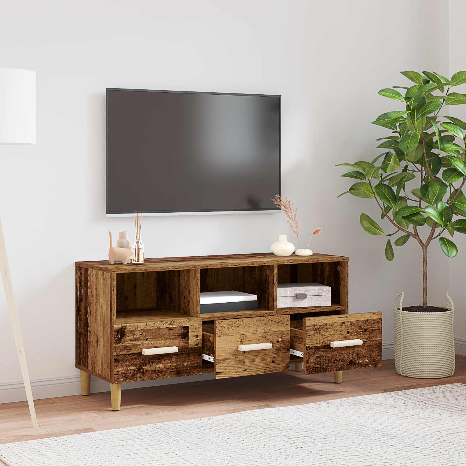 TV-Schränk 102 x 36 x 50 cm Altholz Holzwerkstoff