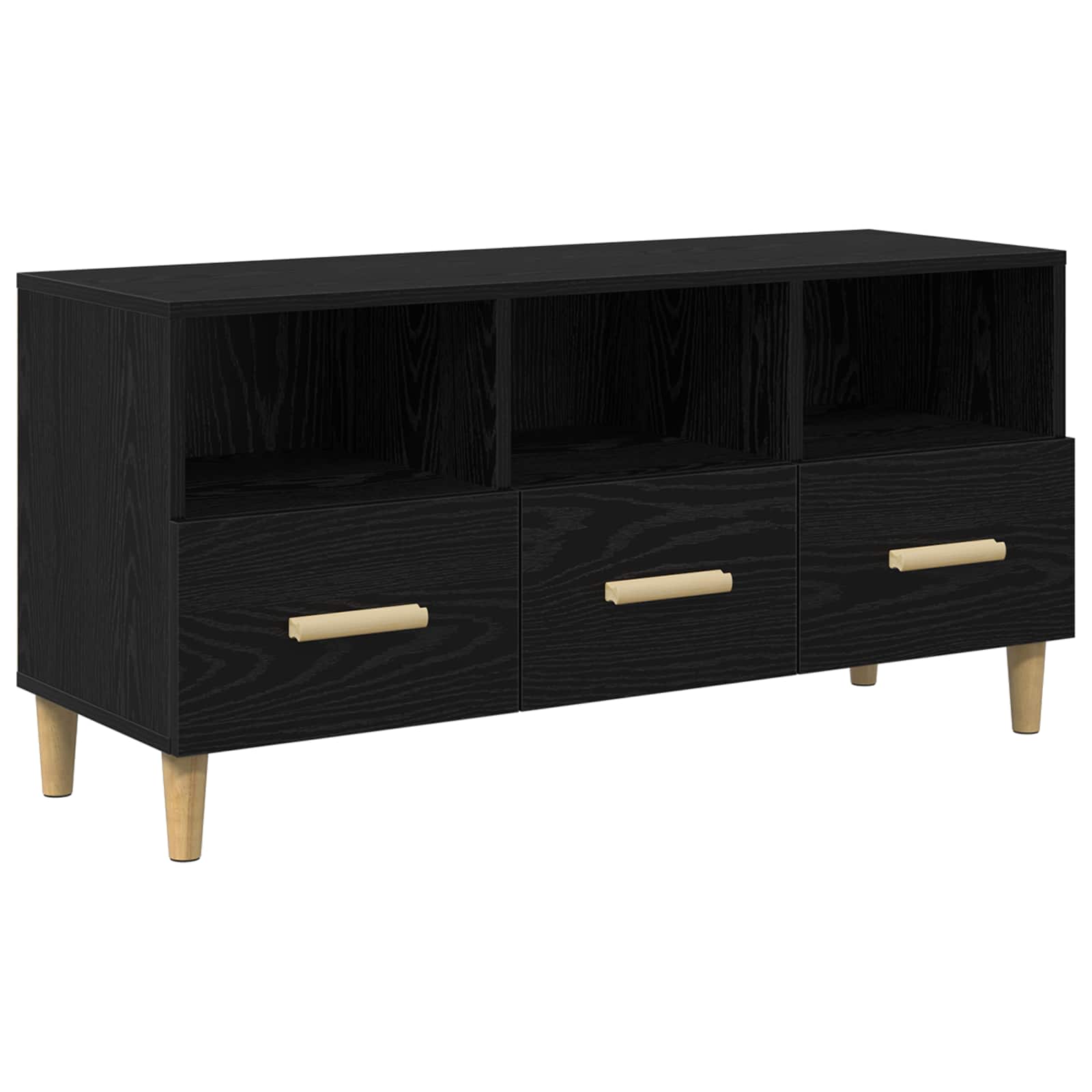 TV-Schränk 102 x 36 x 50 cm Schwarz Eichen-Optik Holzwerkstoff
