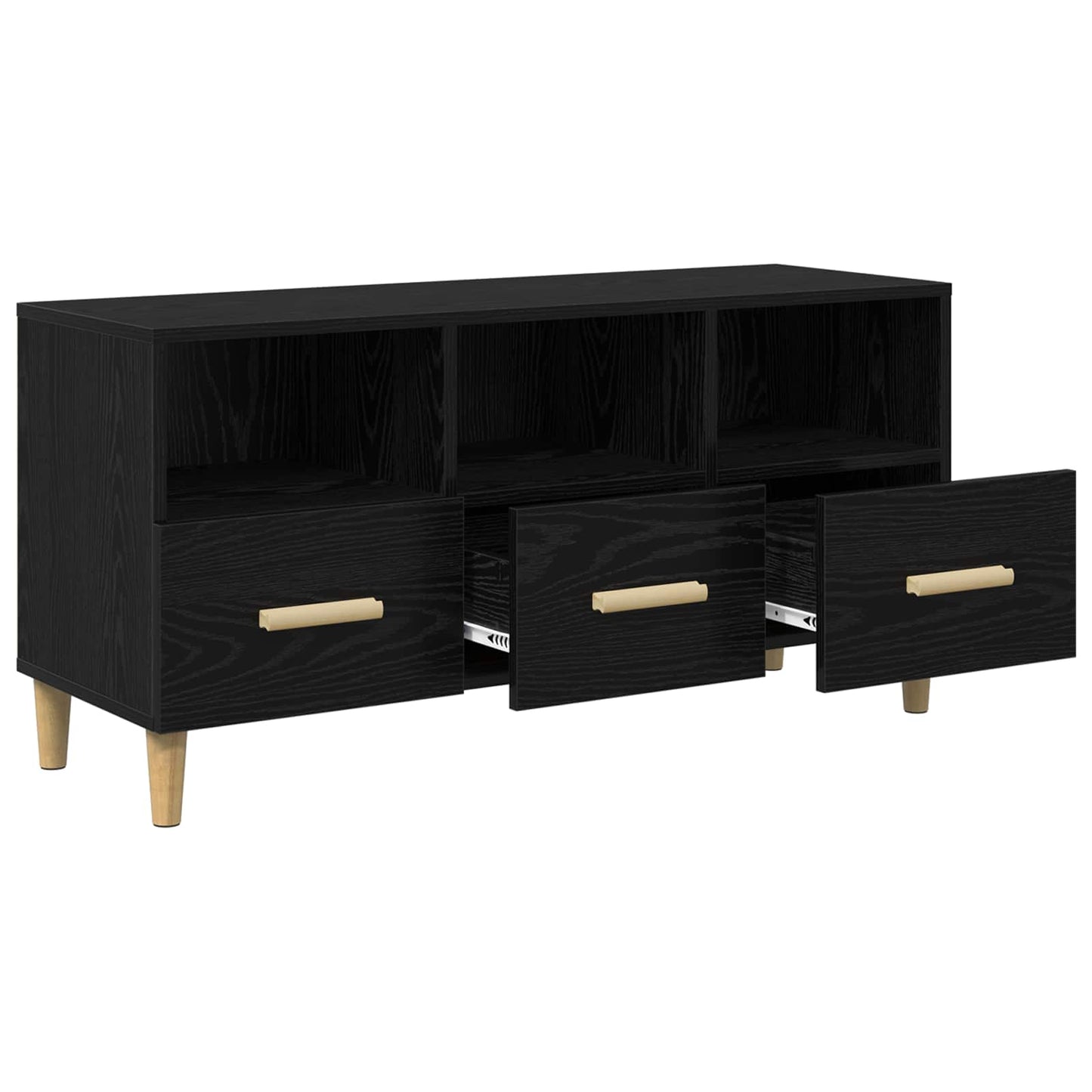 TV-Schränk 102 x 36 x 50 cm Schwarz Eichen-Optik Holzwerkstoff