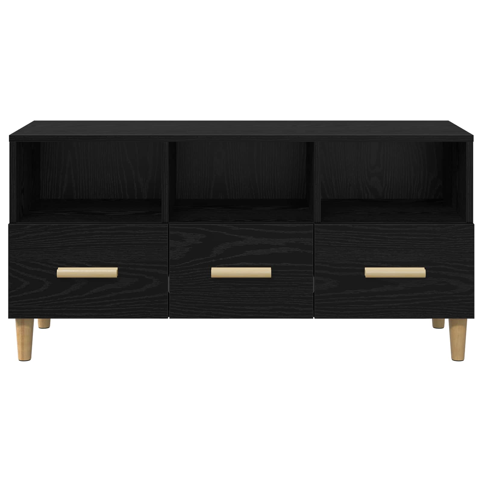 TV-Schränk 102 x 36 x 50 cm Schwarz Eichen-Optik Holzwerkstoff