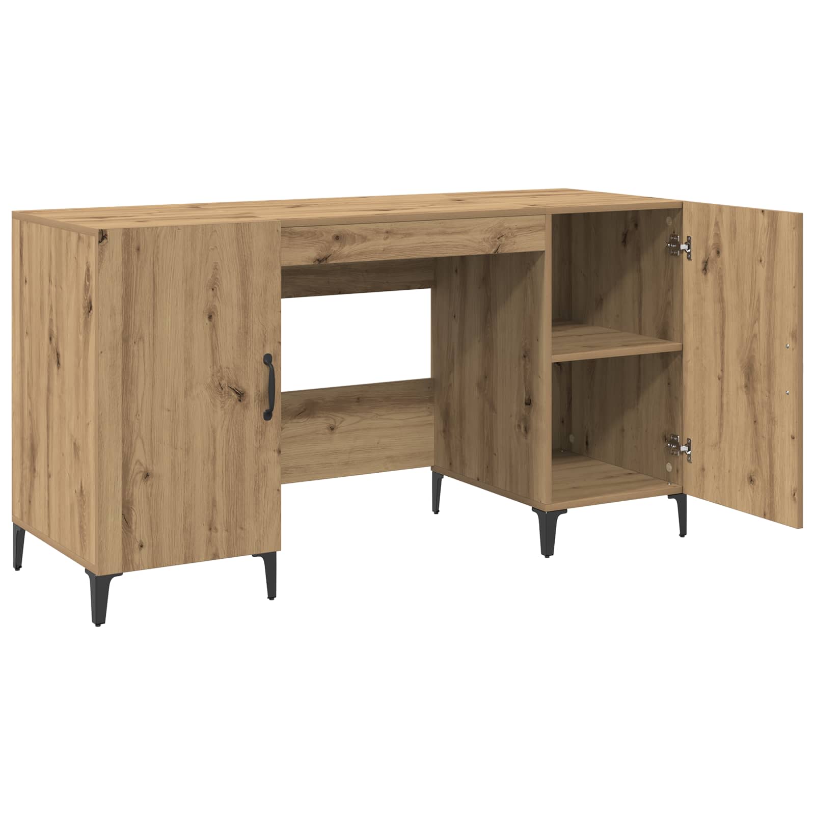 Schreibtisch Kunsthandwerk Eiche Holzwerkstoff 140 x 50 x 75 cm