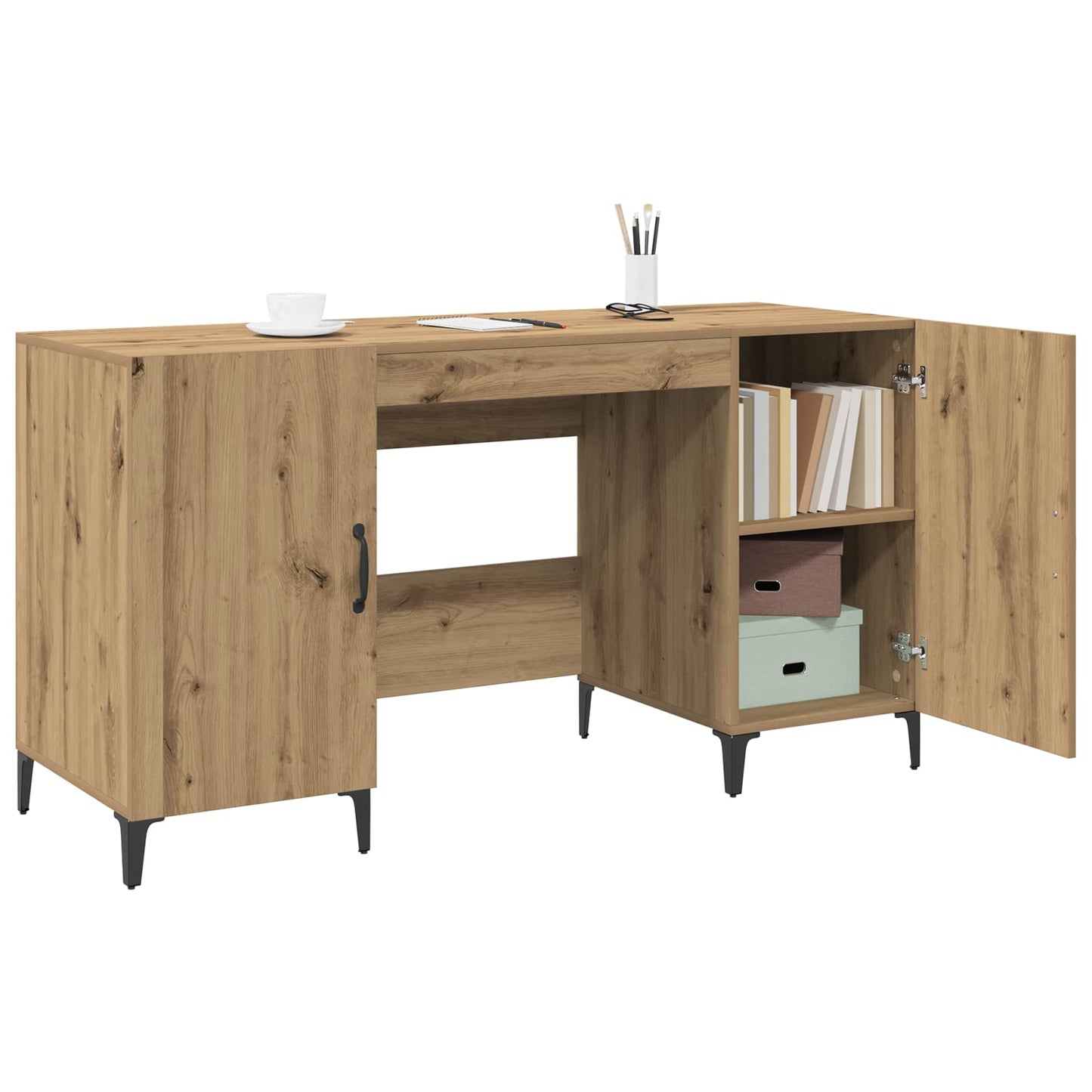 Schreibtisch Kunsthandwerk Eiche Holzwerkstoff 140 x 50 x 75 cm