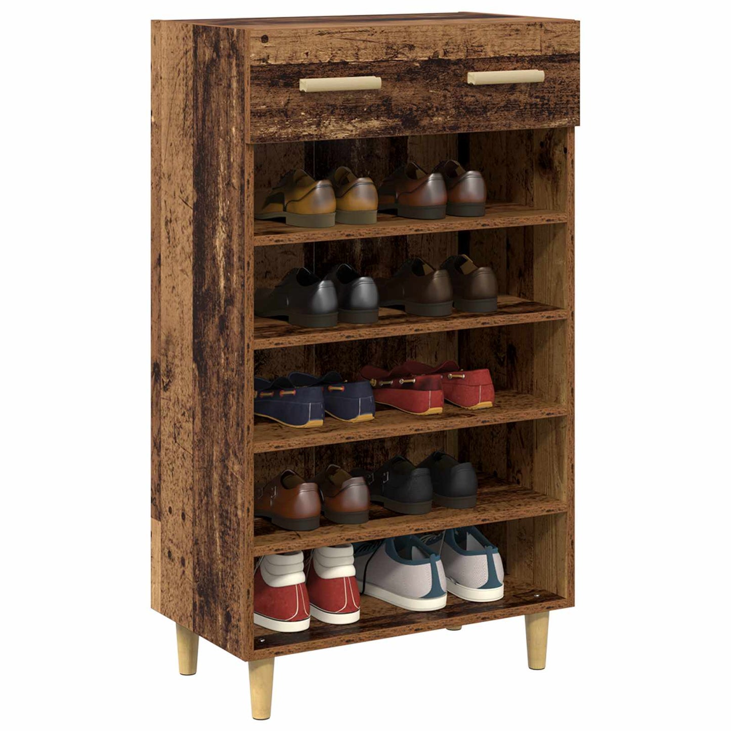 Schuhschrank 60 x 35 x 105 cm Holzwerkstoff Altholz