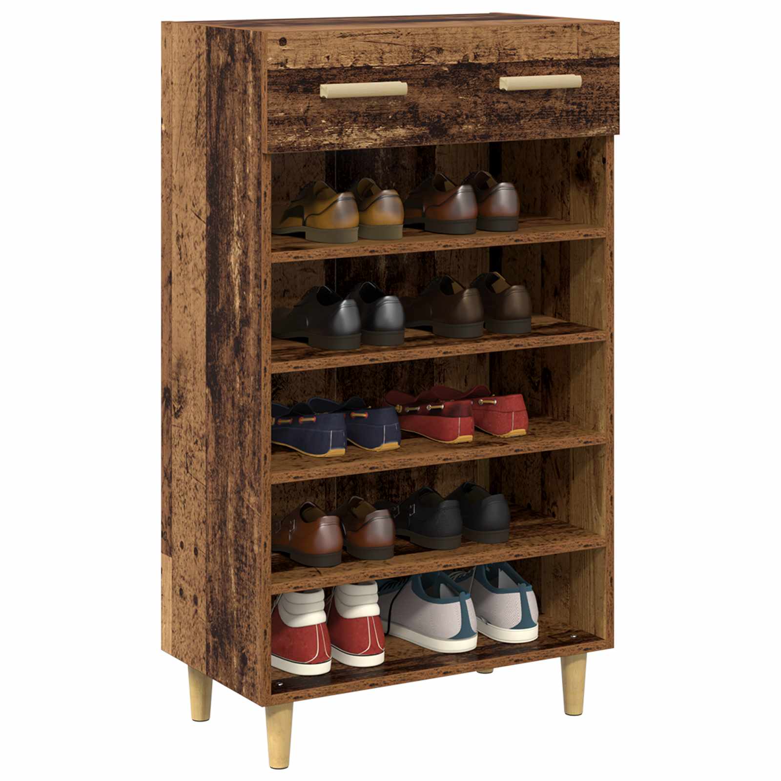 Schuhschrank 60 x 35 x 105 cm Holzwerkstoff Altholz