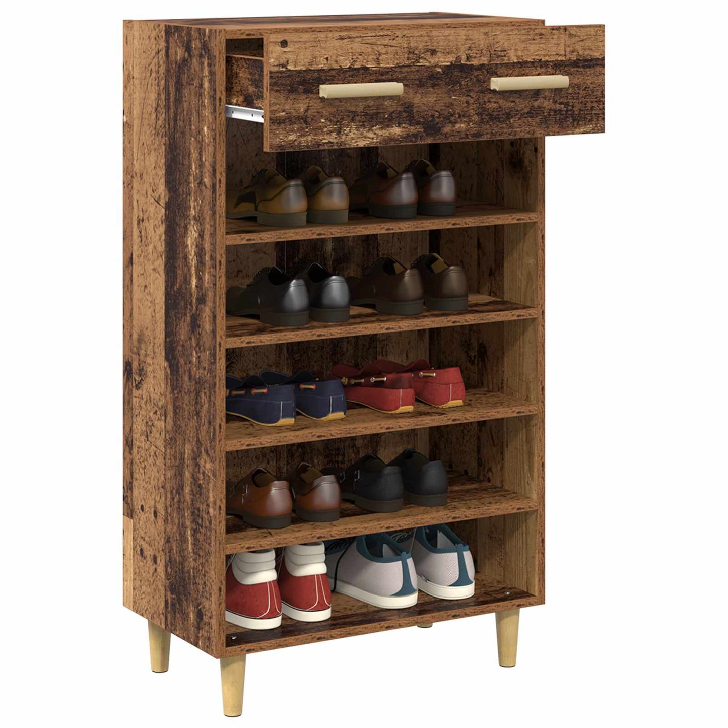 Schuhschrank 60 x 35 x 105 cm Holzwerkstoff Altholz