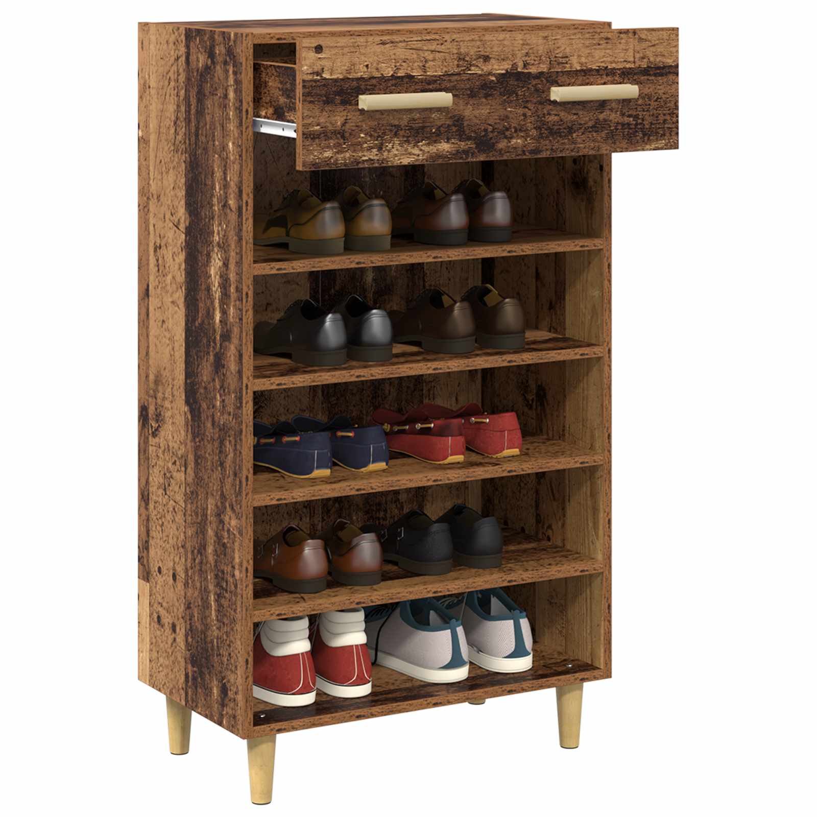 Schuhschrank 60 x 35 x 105 cm Holzwerkstoff Altholz
